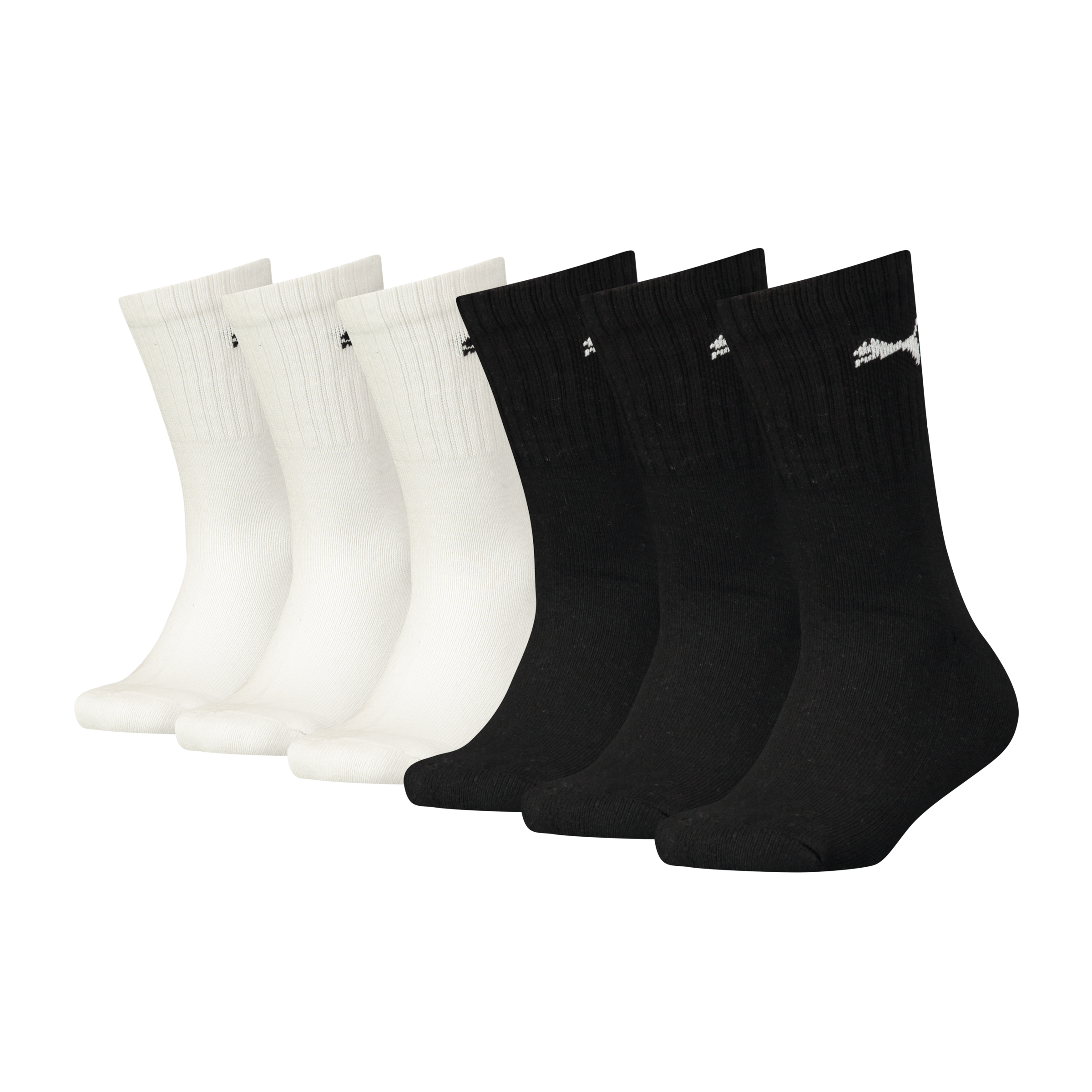 PUMA Socken »PUMA JUNIOR CREW SOCK 6P ECOM« 6 Paar, 6 Paar tlg. gepolsterte Sohle für zusätzlichen Komfort