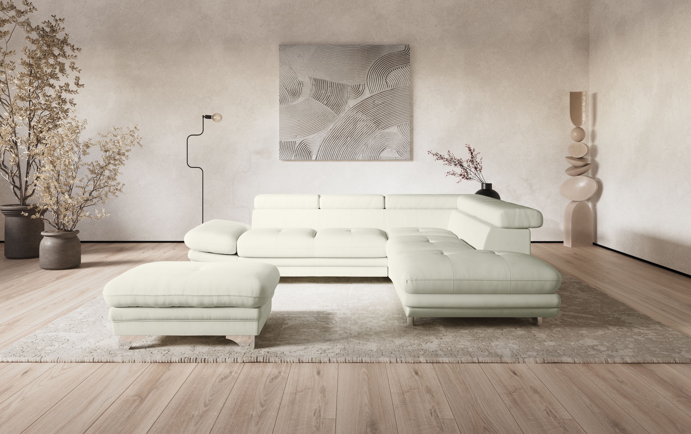 COTTA Ecksofa »Enterprise L-Form«, mit Arm- & Kopfteilverstellung, wahlweise mit Bettfunktion