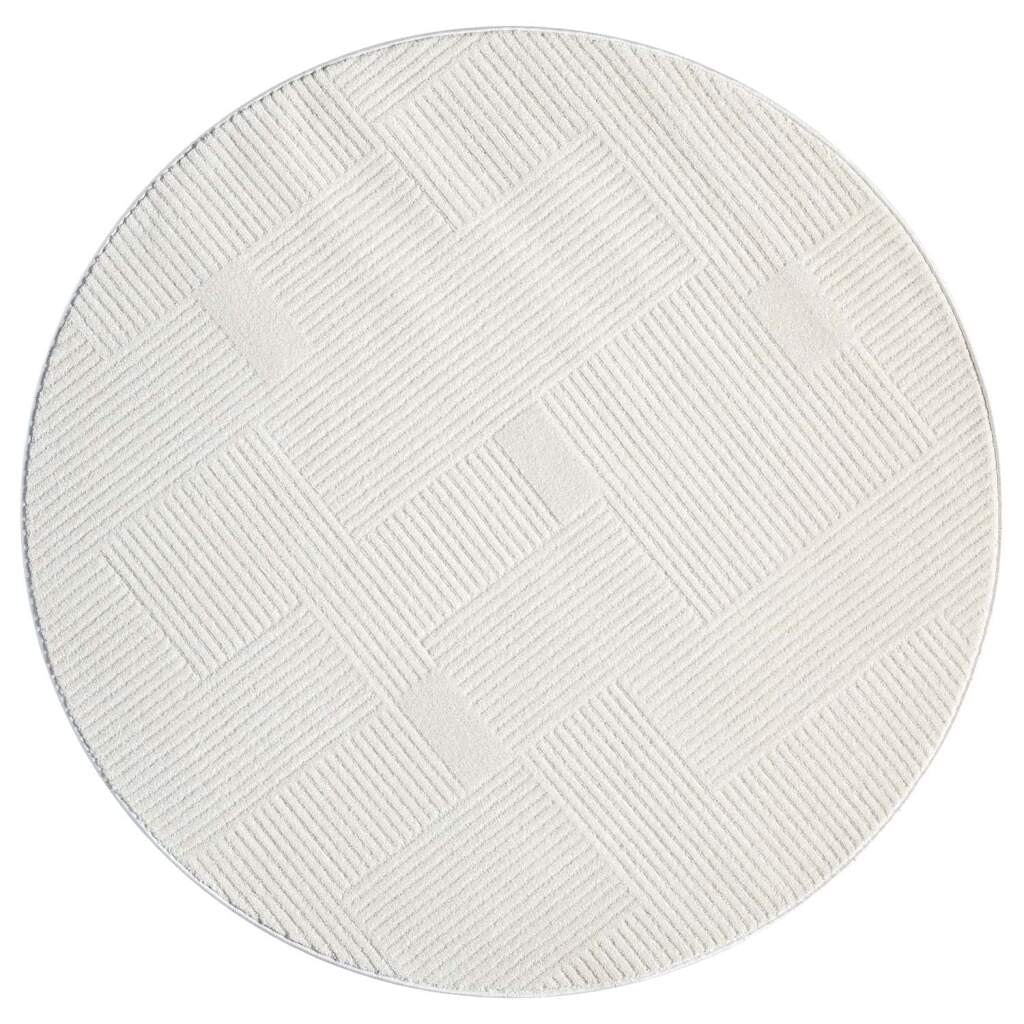 Carpet City Teppich »FLAIR177«, rund, 11 mm Höhe, Kurzflor-Teppich, Skandi-Stil, Wohnzimmer