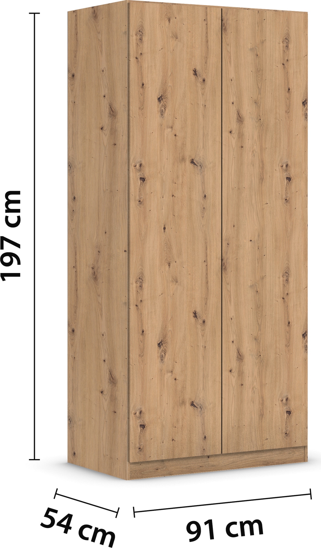 rauch Drehtürenschrank »Kleiderschrank Schrank Garderobe Wäscheschrank COSTA Breite 91 cm«, mit griffloser Front und Push-to-Open Funktion MADE IN GERMANY