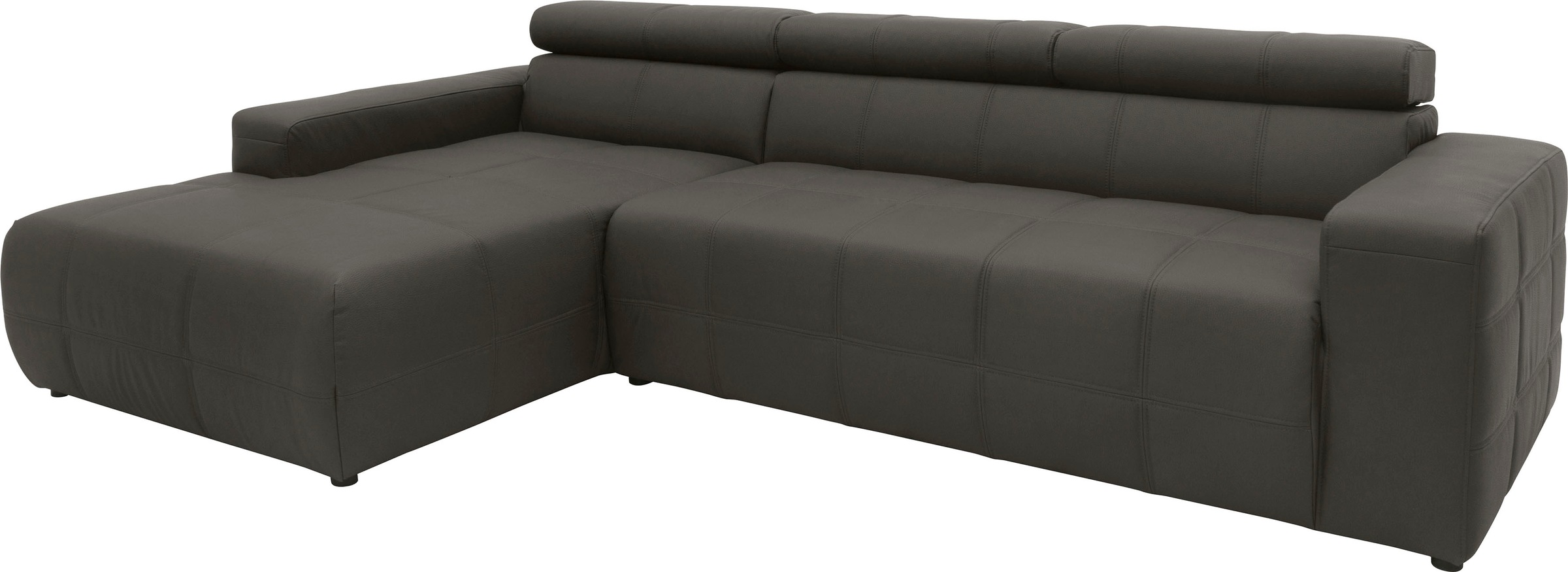 DOMO collection Ecksofa »Brandon große Ausführung B/T/H: 289/177/80 cm, auch in Leder und Cord«, mit Kopfteilverstellung, wahlweise Sitztiefenverstellung, L-Form