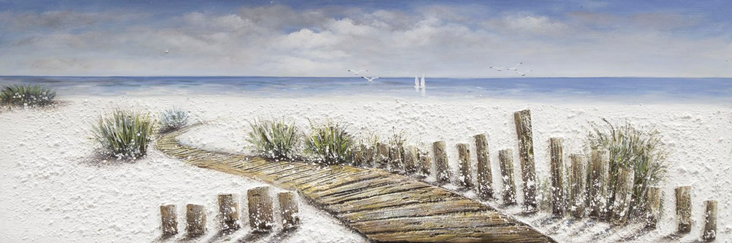 Spiegelprofi GmbH Ölbild »Beachy«, (1 St.), jedes Bild ein Unikat, handgearbeitet kaufen