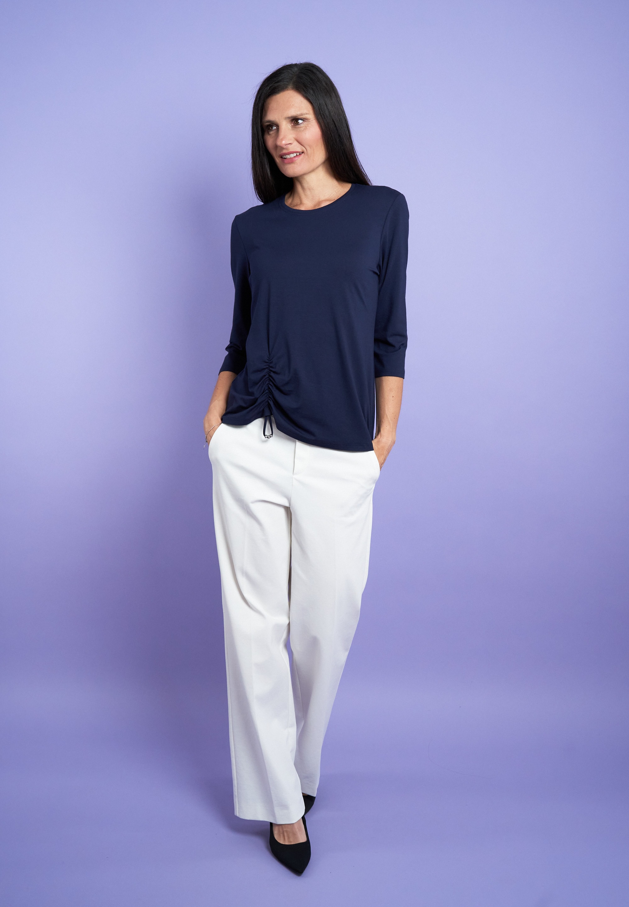 Seidel Moden 3/4-Arm-Shirt, mit Raff-Detail vorne - MADE IN GERMANY