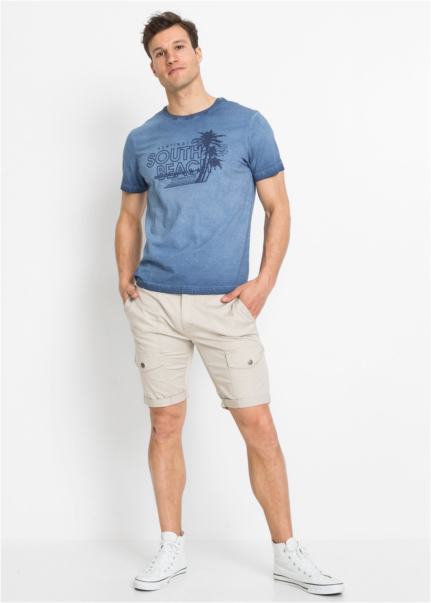 bonprix T-Shirt Regular Fit, Kurzarm, mit sommerlichem Druck