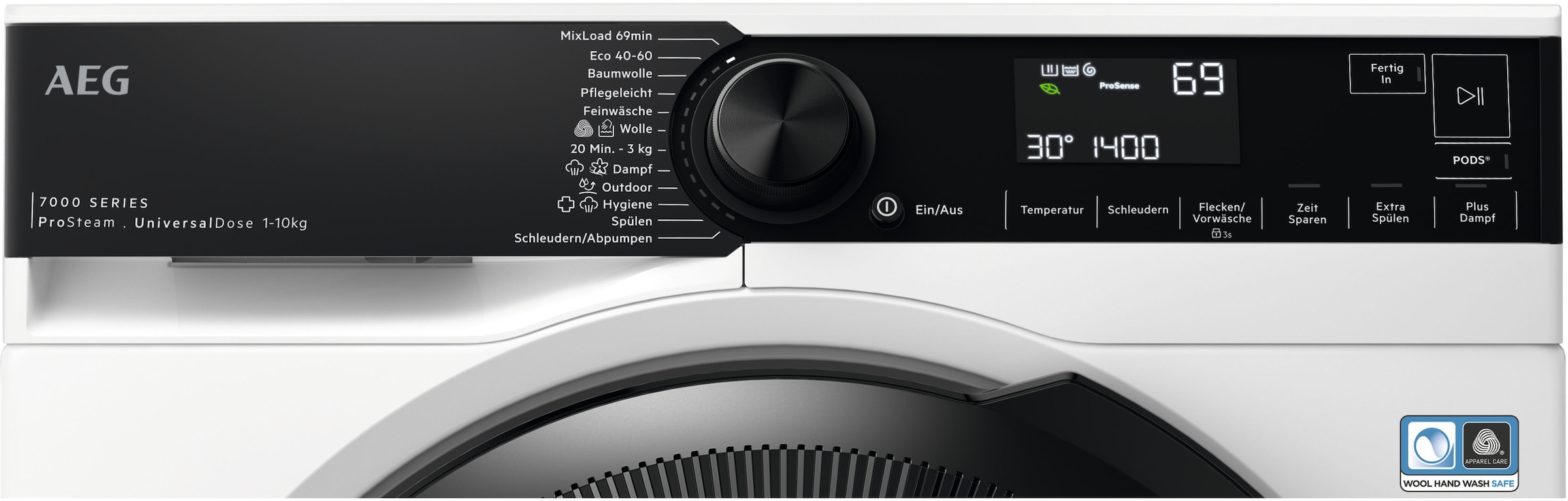AEG Waschmaschine 7000 ProSteam® »LR7EA410FL 914501653« 10 kg 1400 U/min ProSteam®: Auffrischen mit Dampf statt Waschen und 96 % Wasser sparen