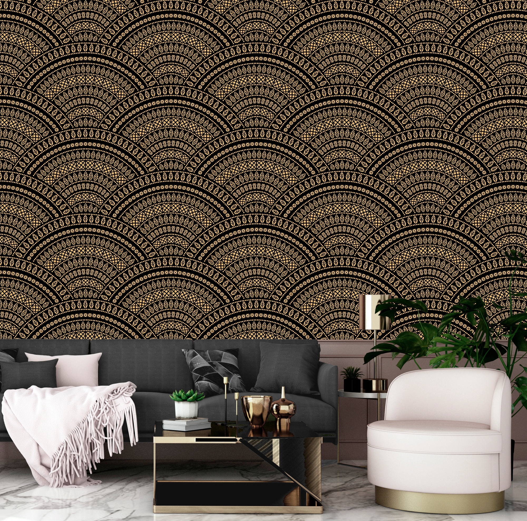 queence Vinyltapete »Esther« Motiv | bedruckt | botanisch | geblümt | gemustert | natürlich glatt 90x250cm, selbstklebend, kinderleichte Anbringung, , Sticker