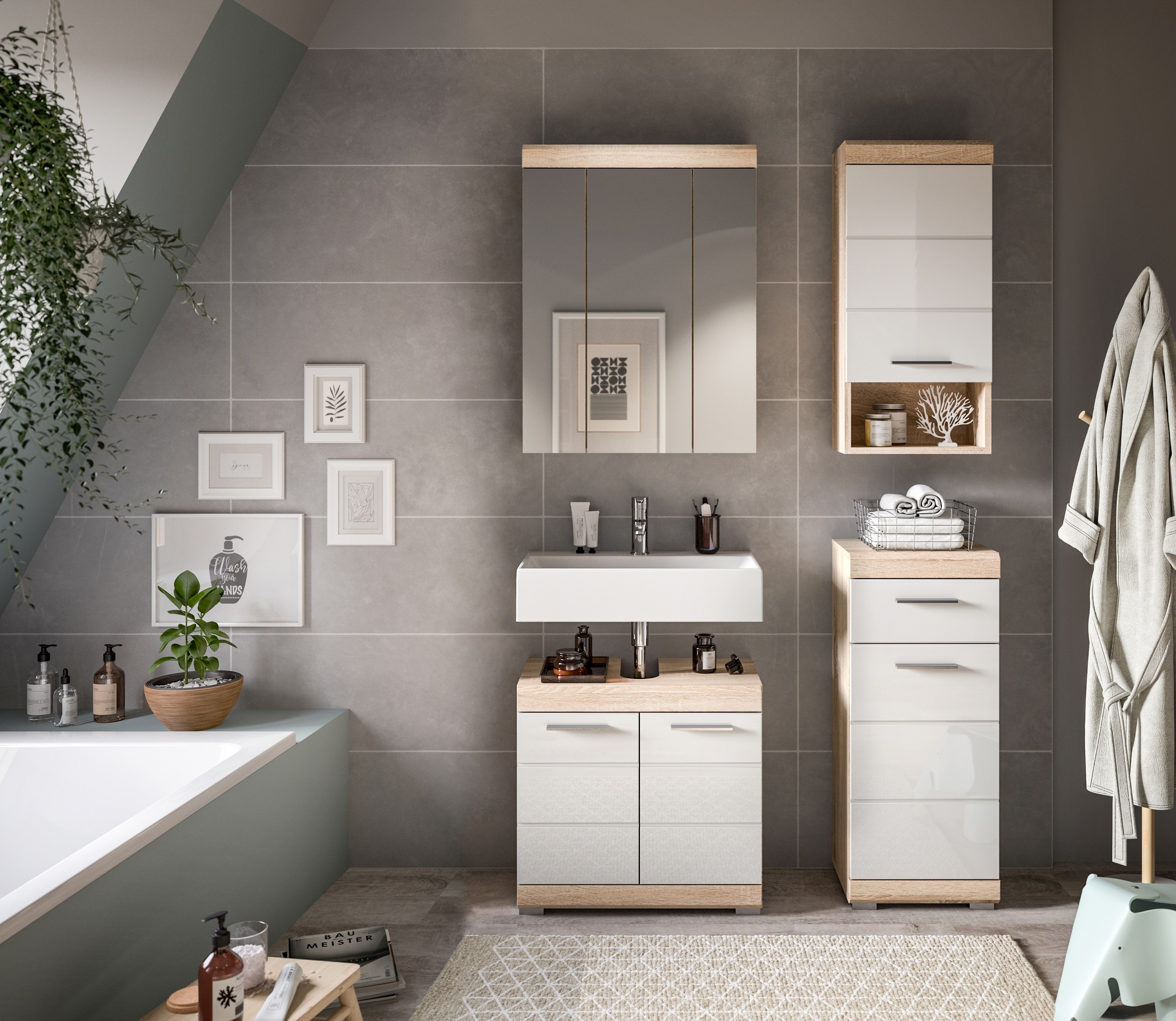 INOSIGN Badmöbel-Set »Siena, 4 teilig, bestehend aus:« Set, TOPSELLER!, 4 S günstig online kaufen
