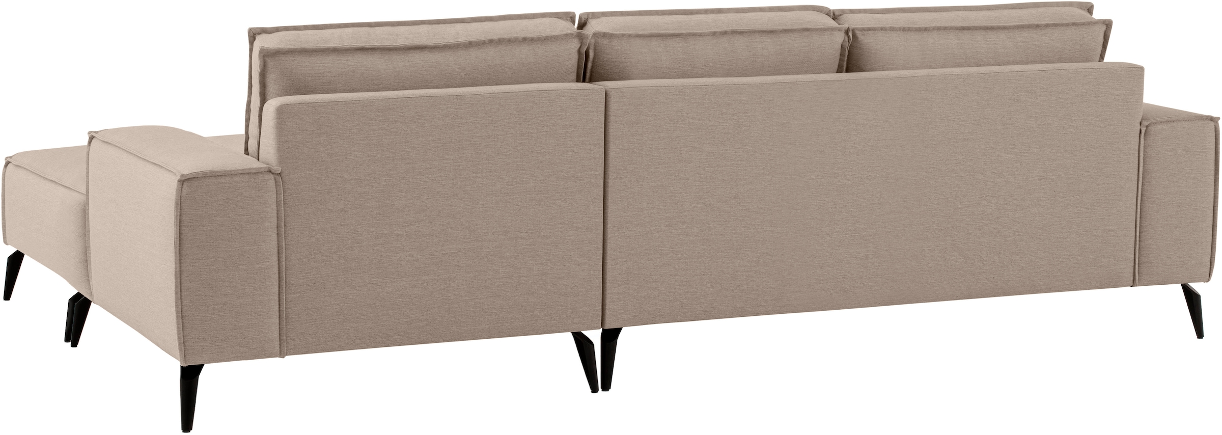 OTTO home Ecksofa »TVINNU Leinenoptik, L-Form, Breite 275 cm« wahlweise Recamiere rechts/links, schwarze Füße, bequemer Sitzkomfort