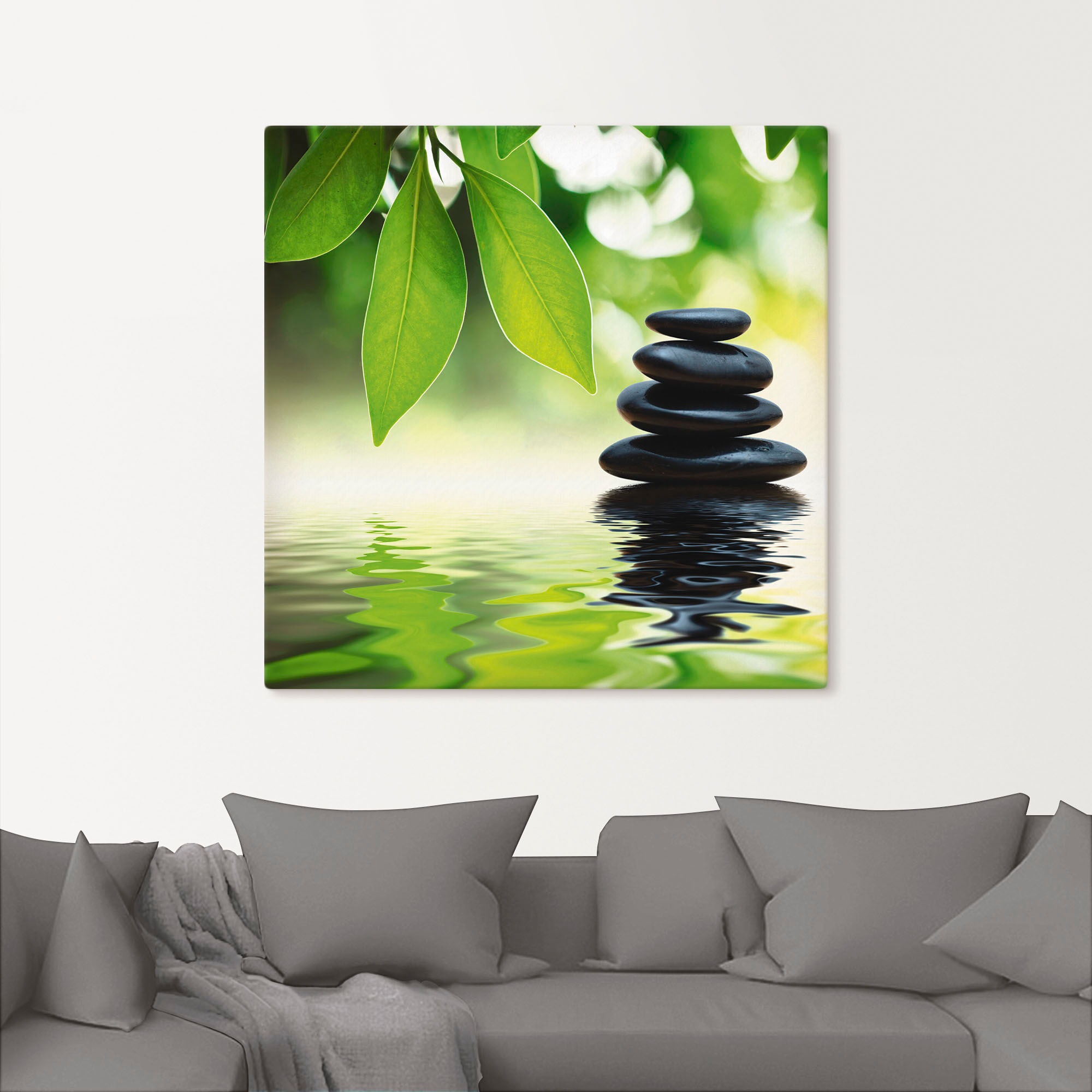 Artland Wandbild »Zen Steinpyramide auf Wasseroberfläche«, Zen, (1 St.), als Leinwandbild, Poster, Wandaufkleber in verschied. Größen