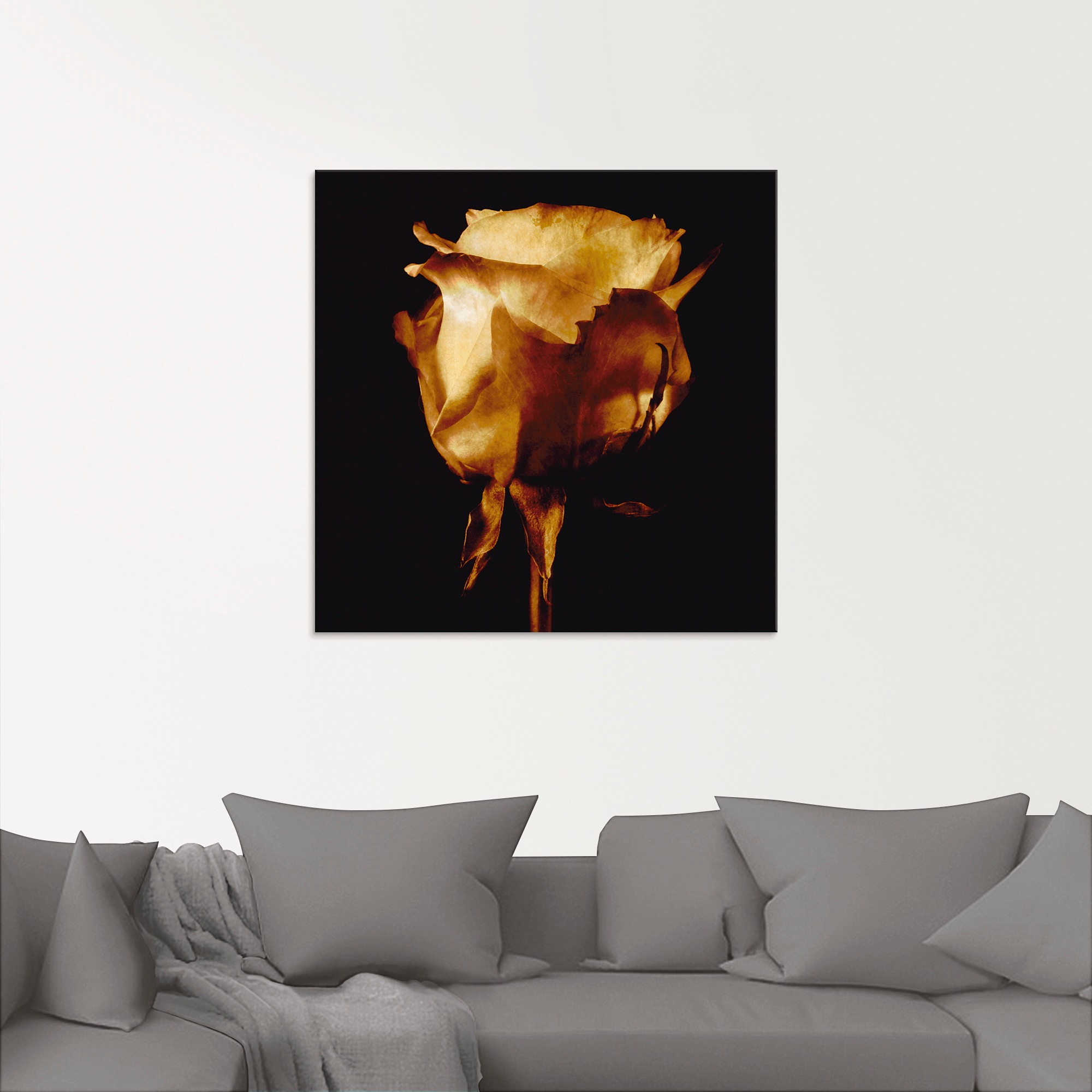 Artland Glasbild »Vergoldete Rose« 1 Stk. tlg. in verschiedenen Größen günstig online kaufen