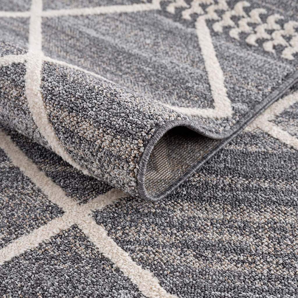 Carpet City Teppich »Art 2645«, rund, 7 mm Höhe, Kurzflor, Rauten-Optik, ideal für Flur & Diele