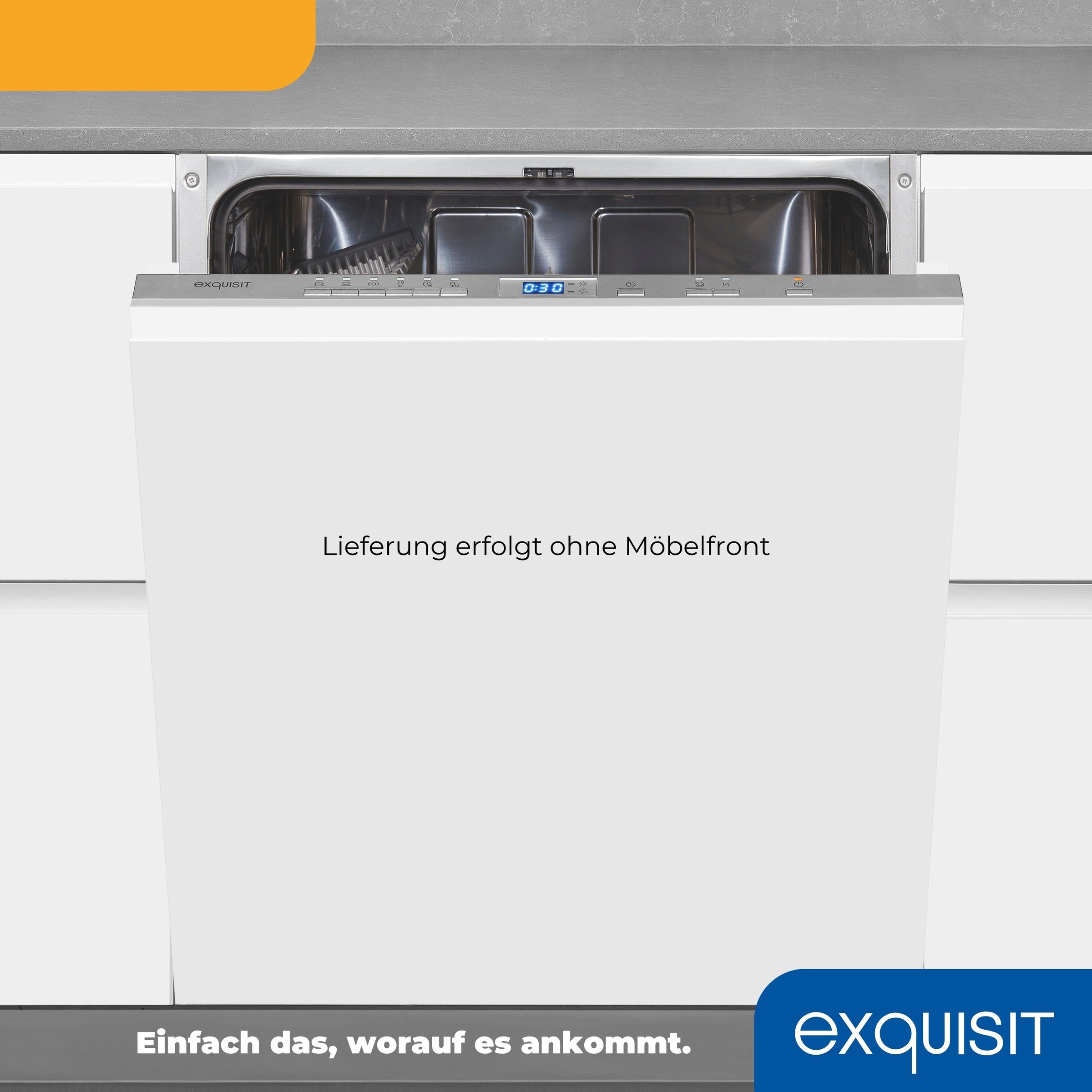 exquisit vollintegrierbarer Geschirrspüler »EGSP2113-E-030E silber«, 13 Maßgedecke