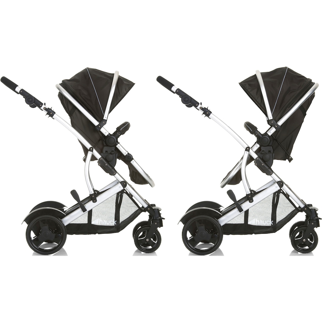 Hauck Geschwisterwagen »Duett 2 black«, 15 kg, mit Regenschutz, Kinderwagen