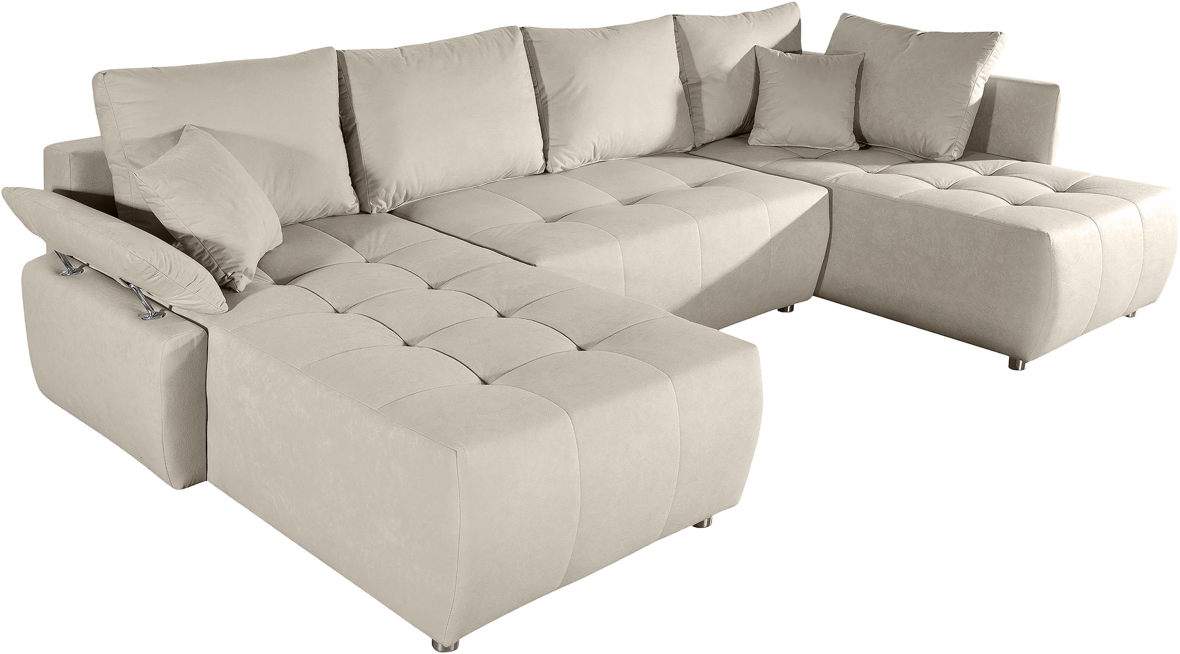 COLLECTION AB Wohnlandschaft »Funtastic U-Form, B:288 cm, Schlaffunktion, Bettkasten, auch in Cord« Schlaffunktion, Bonnelfederkern, Rückenkissen, Armteilverstellung