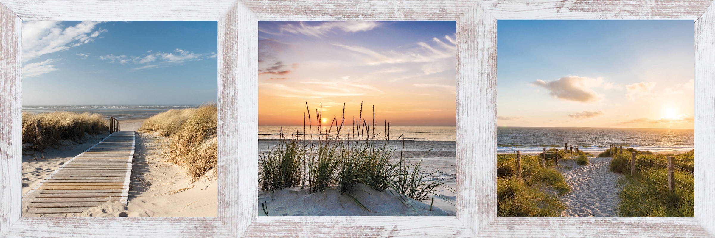 Bönninghoff Bild mit Rahmen »Strand, Sand, Sonne, 3er Set« 1 Stk. tlg. günstig online kaufen