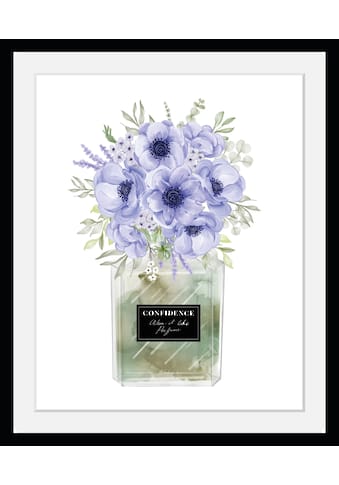 Bild mit Rahmen »Blumen Parfüm - Gerahmter Digitaldruck - Wandbild«, (1 St.)