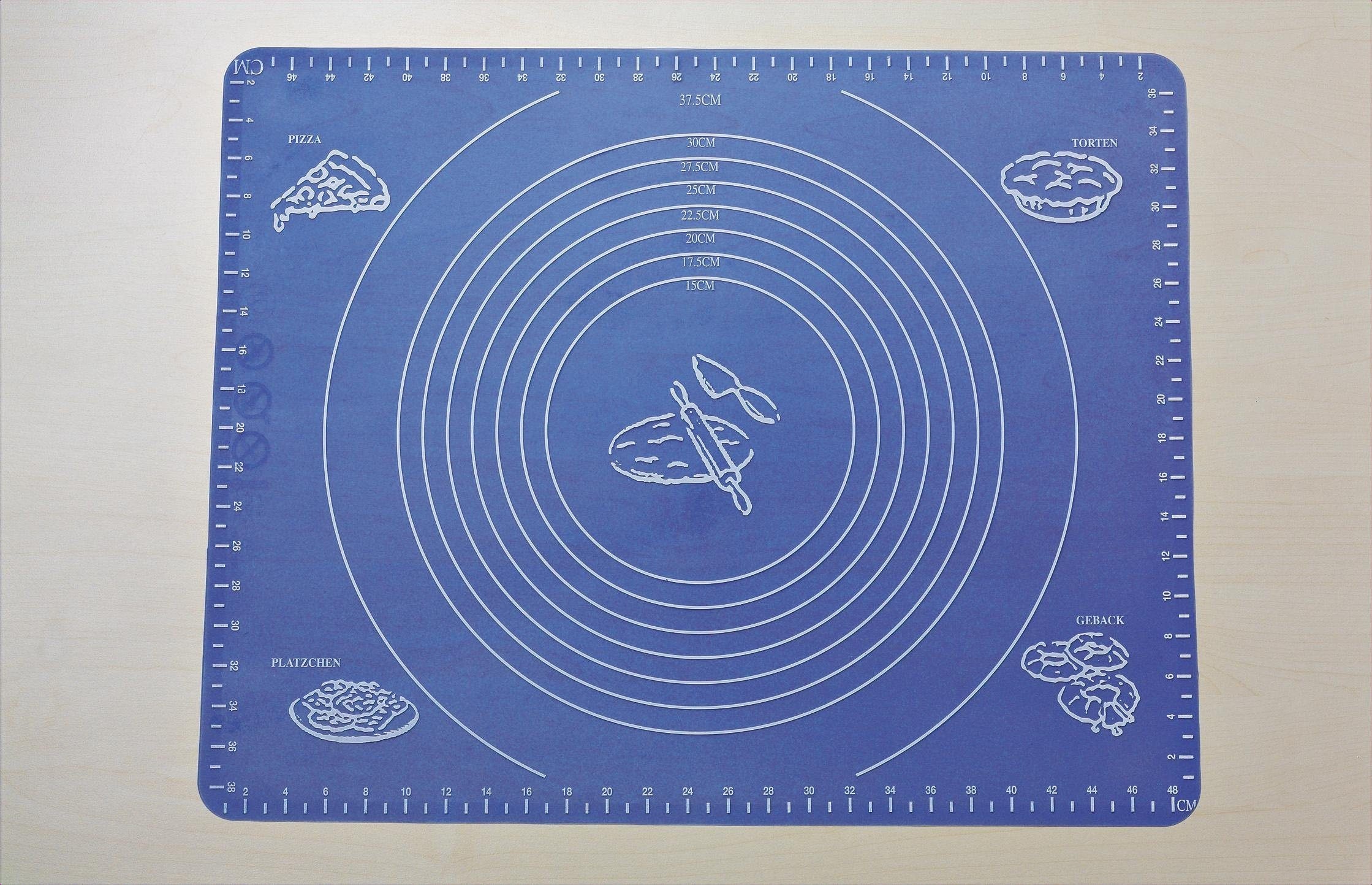 THINK KITCHEN Backmatte Silikon mit Einteilung blau