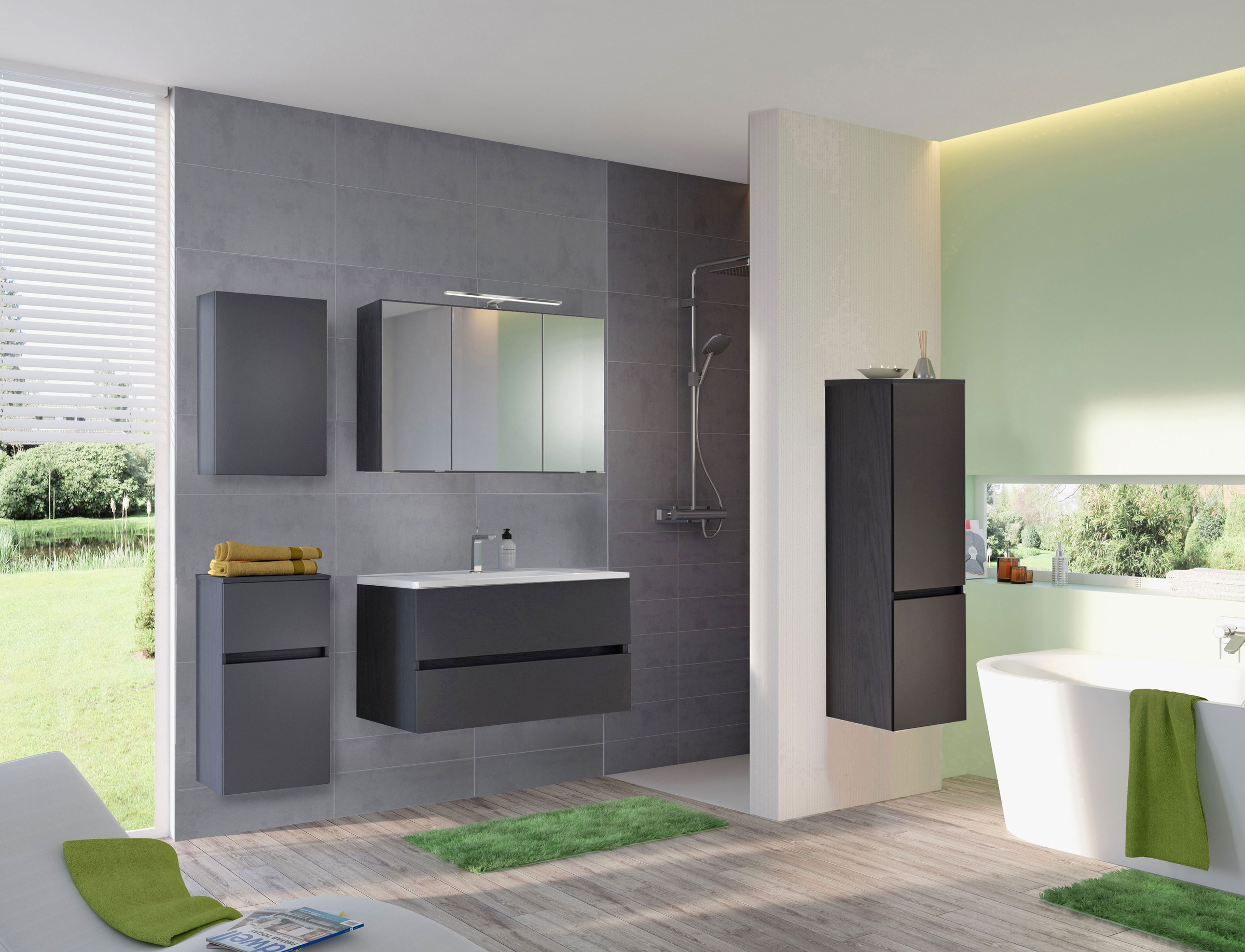 welltime Badmöbel-Set »Welltime Möbel Baabe Waschtisch-Set 3tlg. oder 5tlg. günstig online kaufen