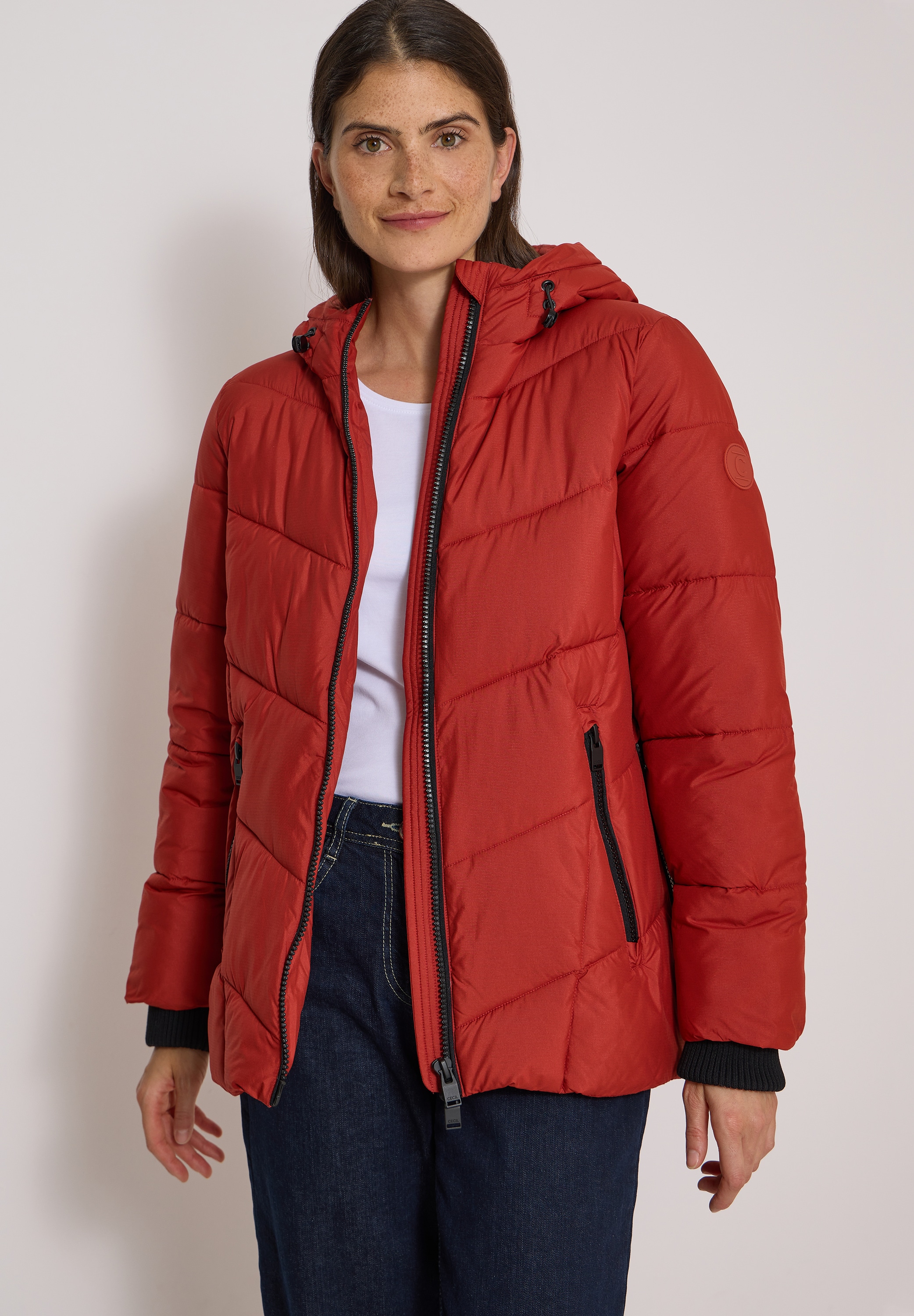 Cecil Steppjacke mit Kapuze Winterjacke in Midi-Länge mit Kapuze