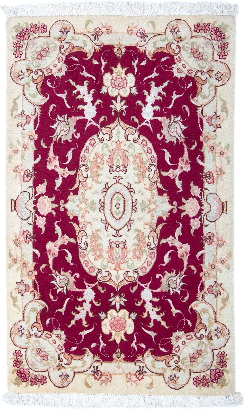 morgenland Wollteppich »Täbriz - 50 Raj Blumenmuster Rosso chiaro 92 x 59 c günstig online kaufen