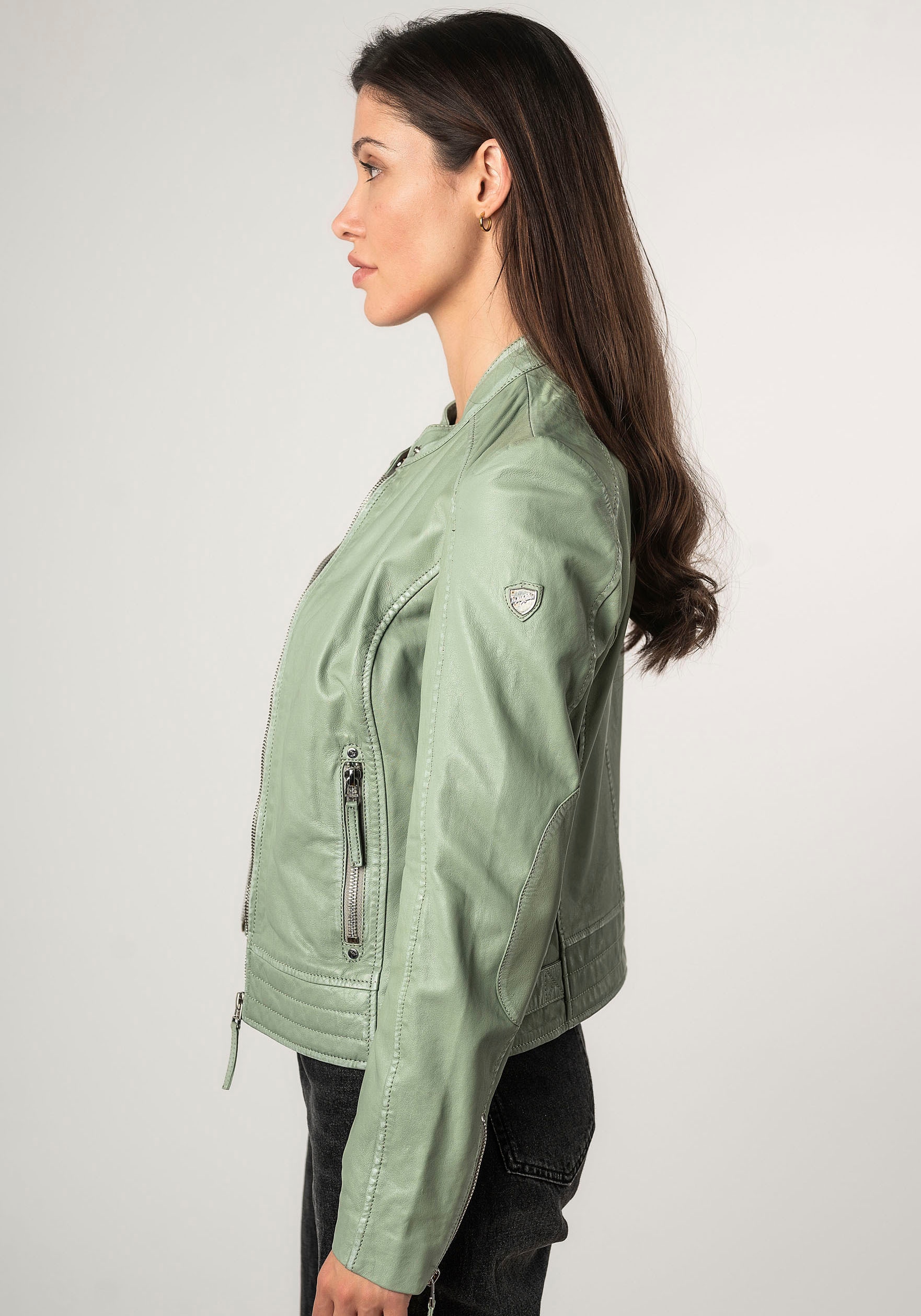 Mauritius Lederjacke »MWFilla«, mit kleinem Stehkragen