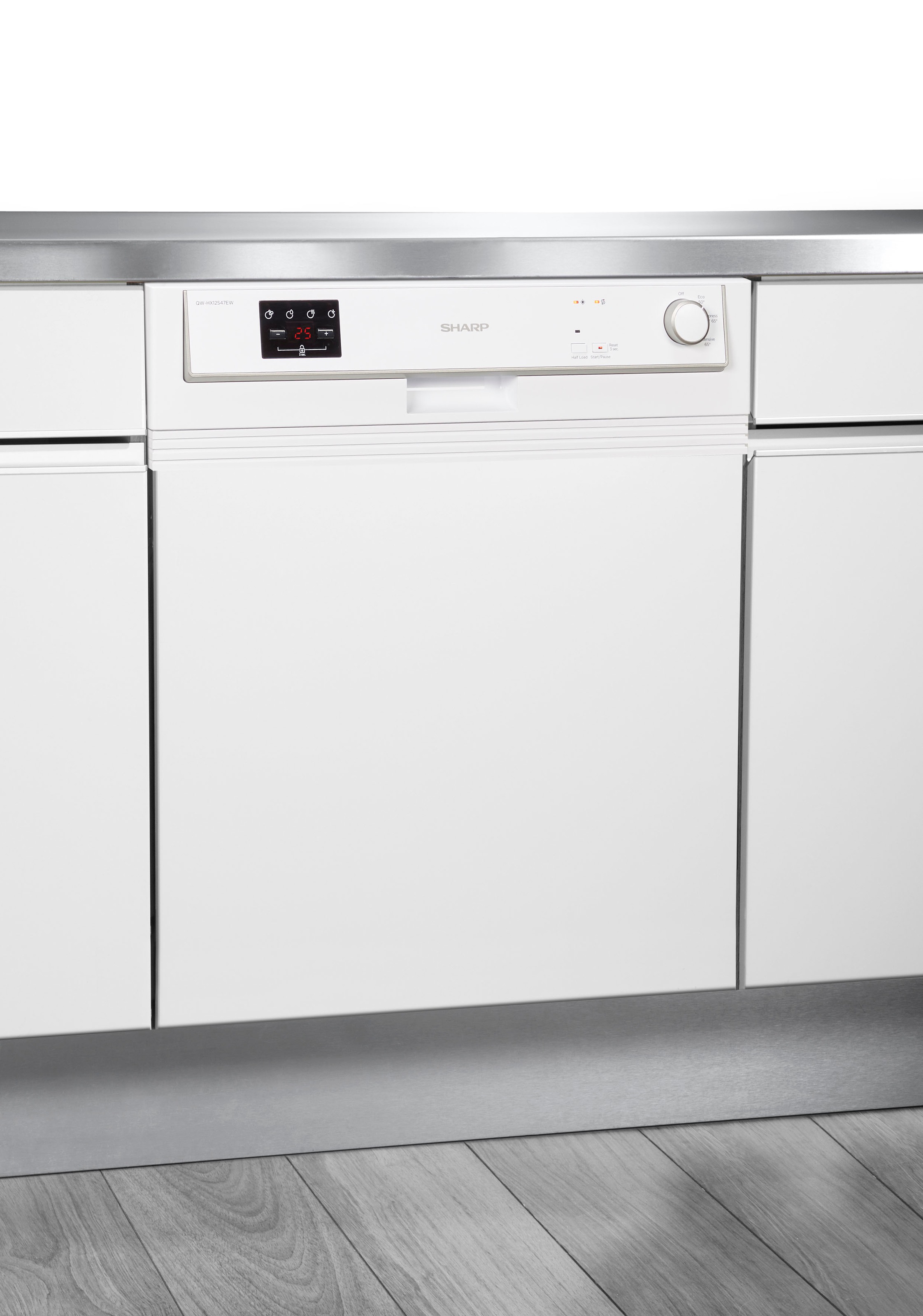 Sharp teilintegrierbarer Geschirrspüler »QW-HX12S47EW-DE«, 12 Maßgedecke