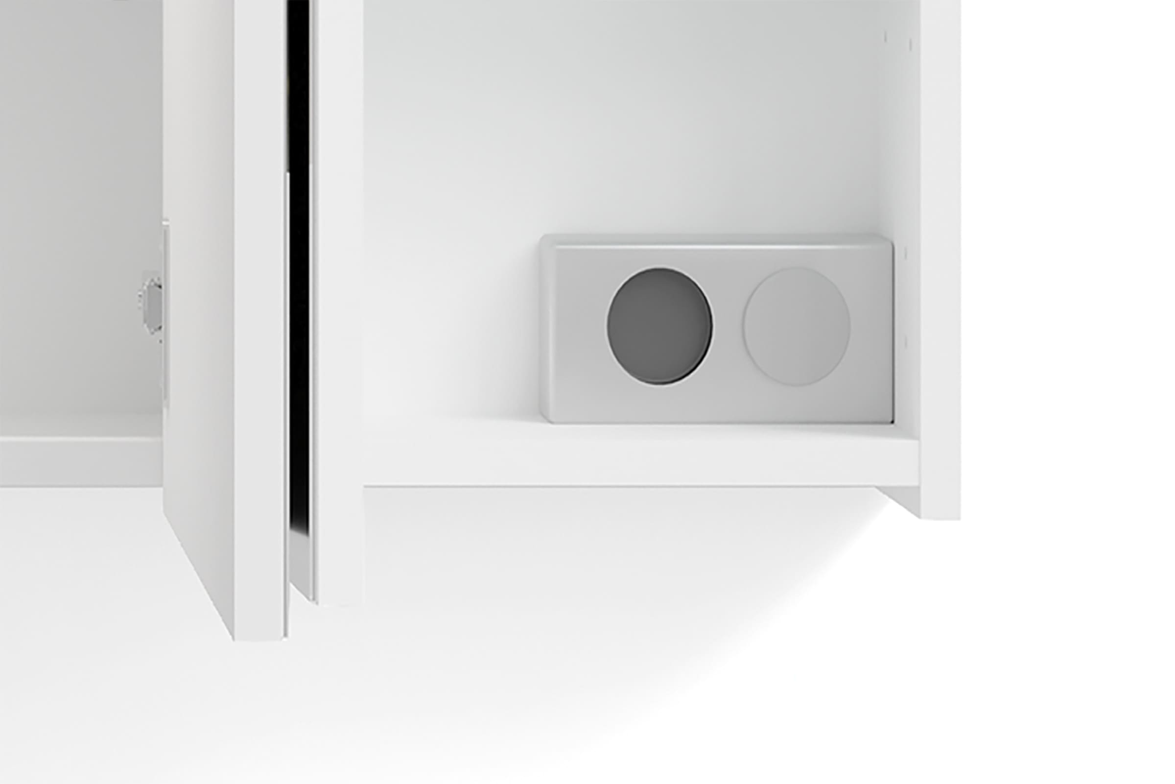 byLIVING Spiegelschrank »Serie Spree, in vielen Breiten erhältlich« Soft-Close, LED Beleuchtung mit Schalter- und Steckdosenbox