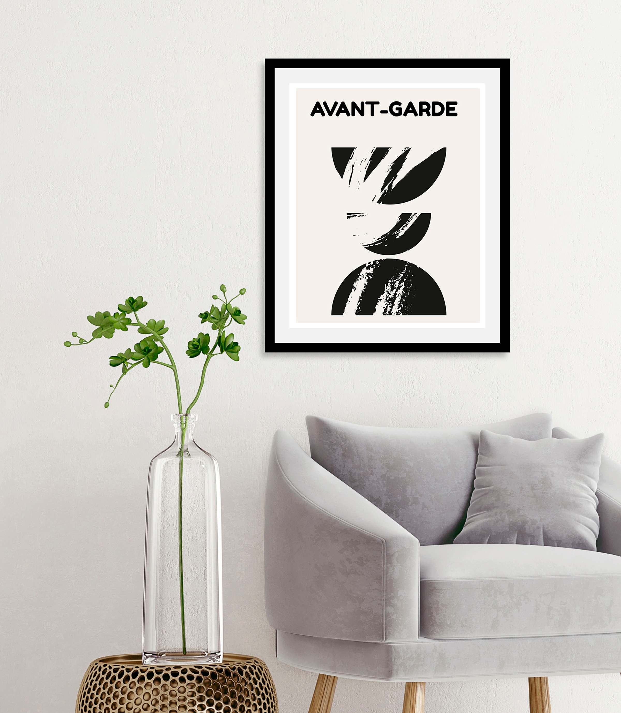 queence Bild »Avant-Garde II«, Abstrakt-Kunst-Schriftzug-Schwarz-Weiß, (1 S günstig online kaufen