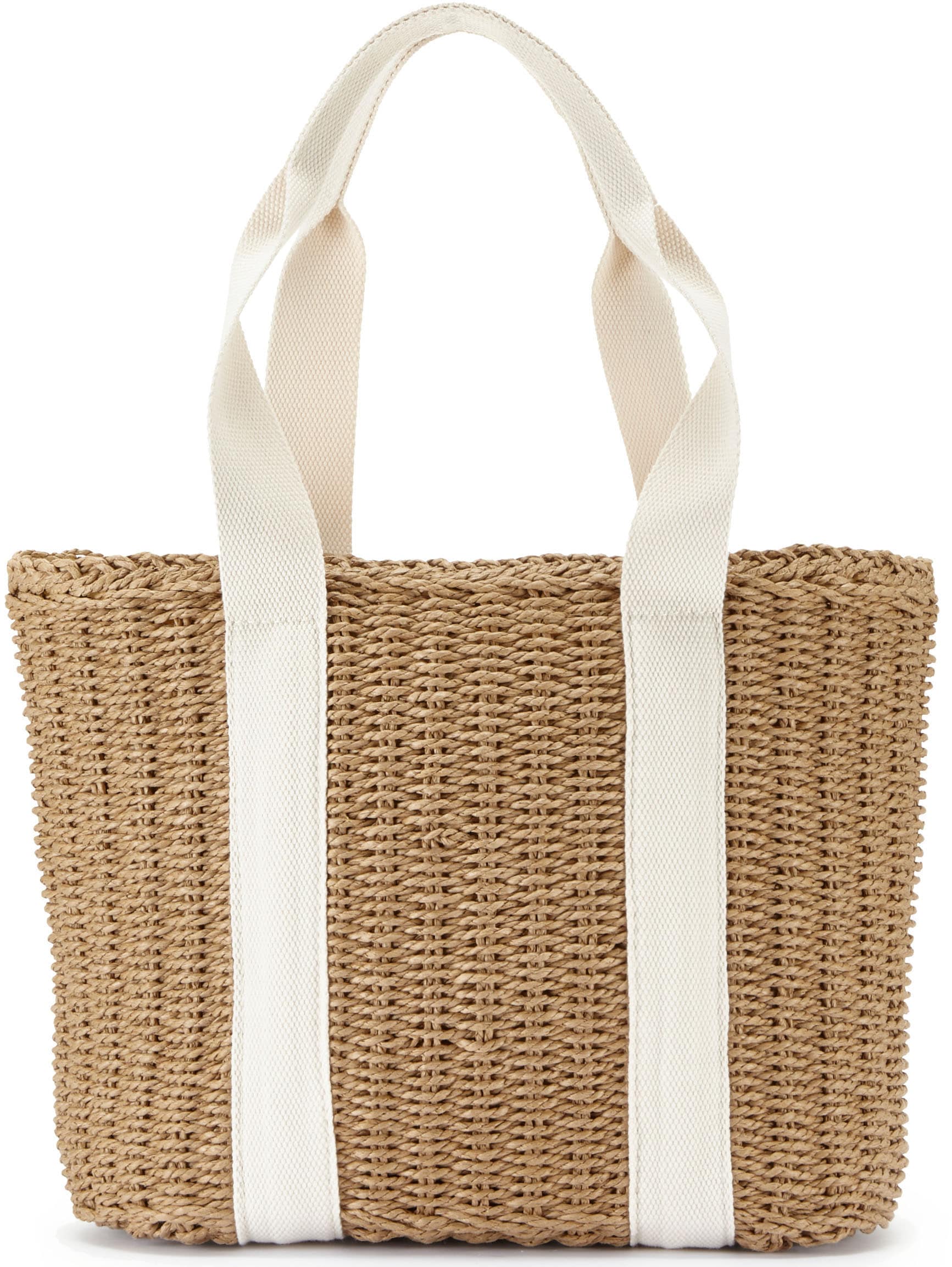 Vivance Shopper »Strandtasche«, Schultertasche,Korbtasche,Tragetasche,Bast-Optik VEGAN