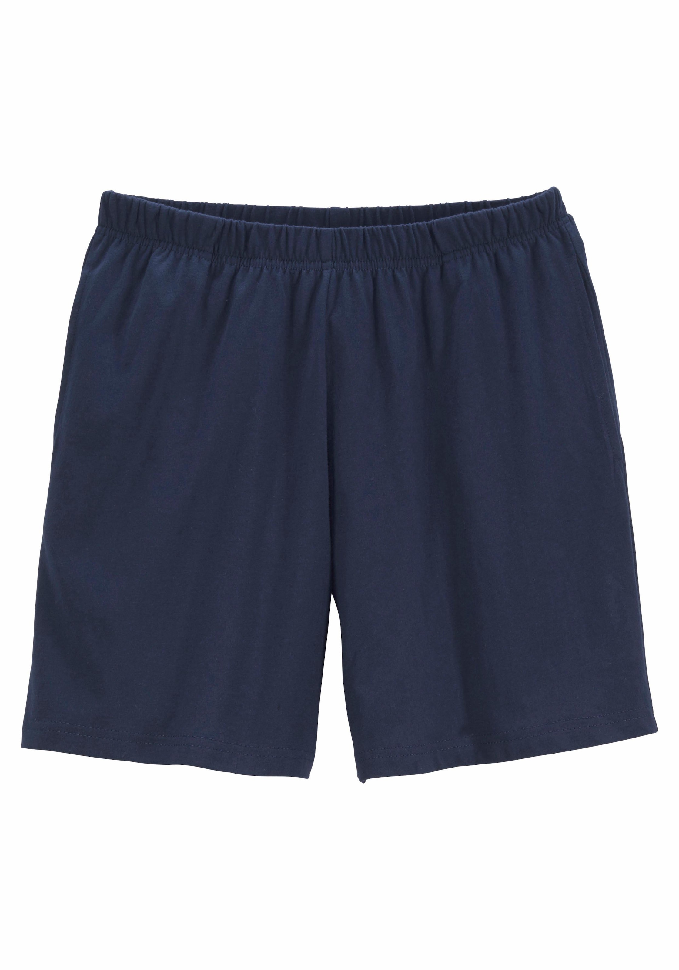 le jogger® Pyjama, (2 tlg., 1 Stück), Schlafanzug mit gestreiftem Oberteil