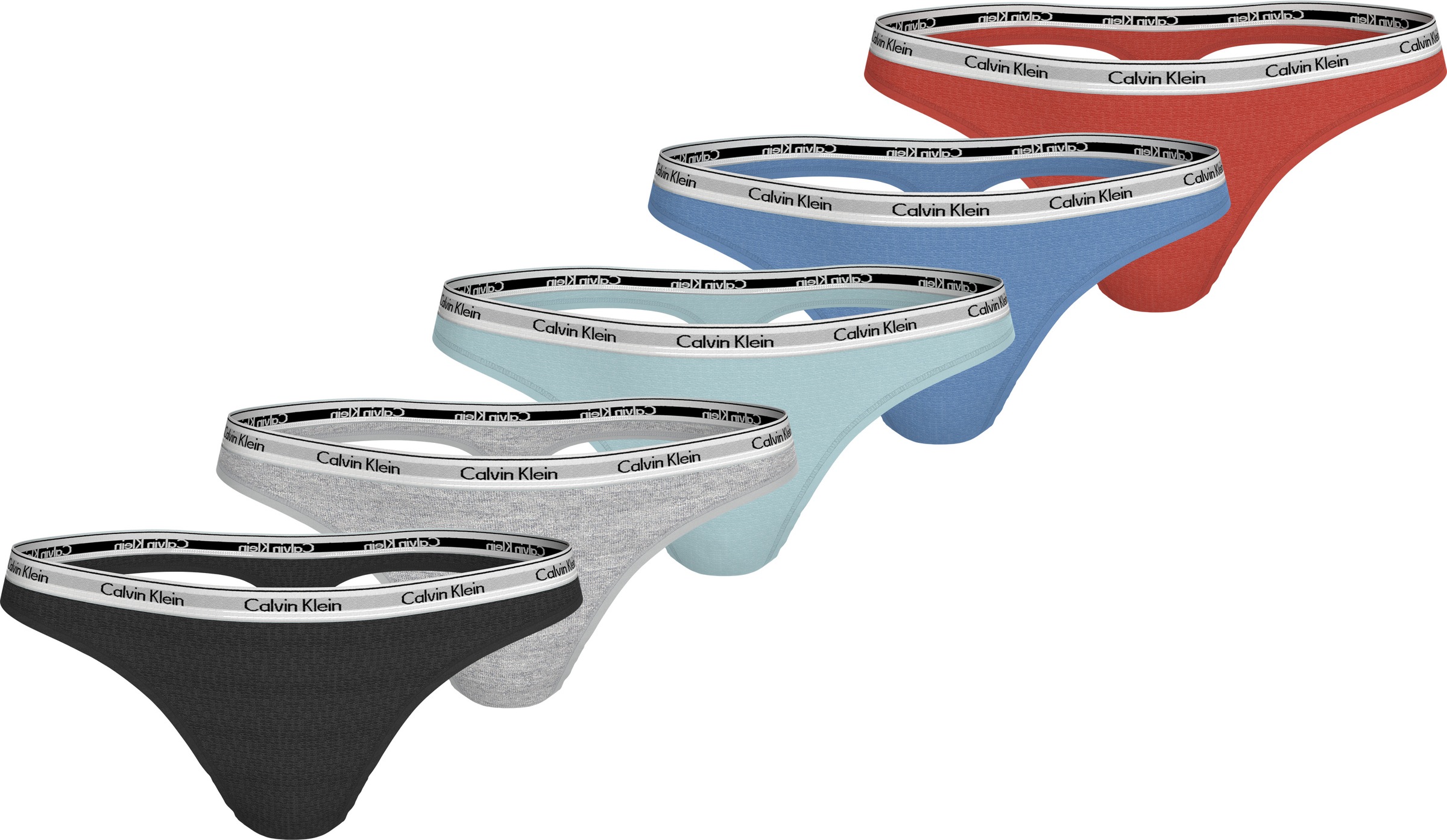 Calvin Klein Underwear String »5 PACK THONG (LOW-RISE)«, (Packung, 5 St., 5er-Pack), mit Logobund