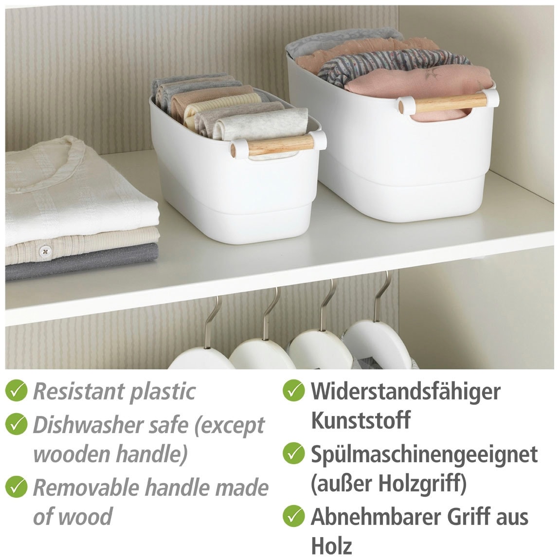 WENKO Badorganizer Kleinaufbewahrung Holzgriff, (Set, »S«, St.), online 2 für mit bestellen