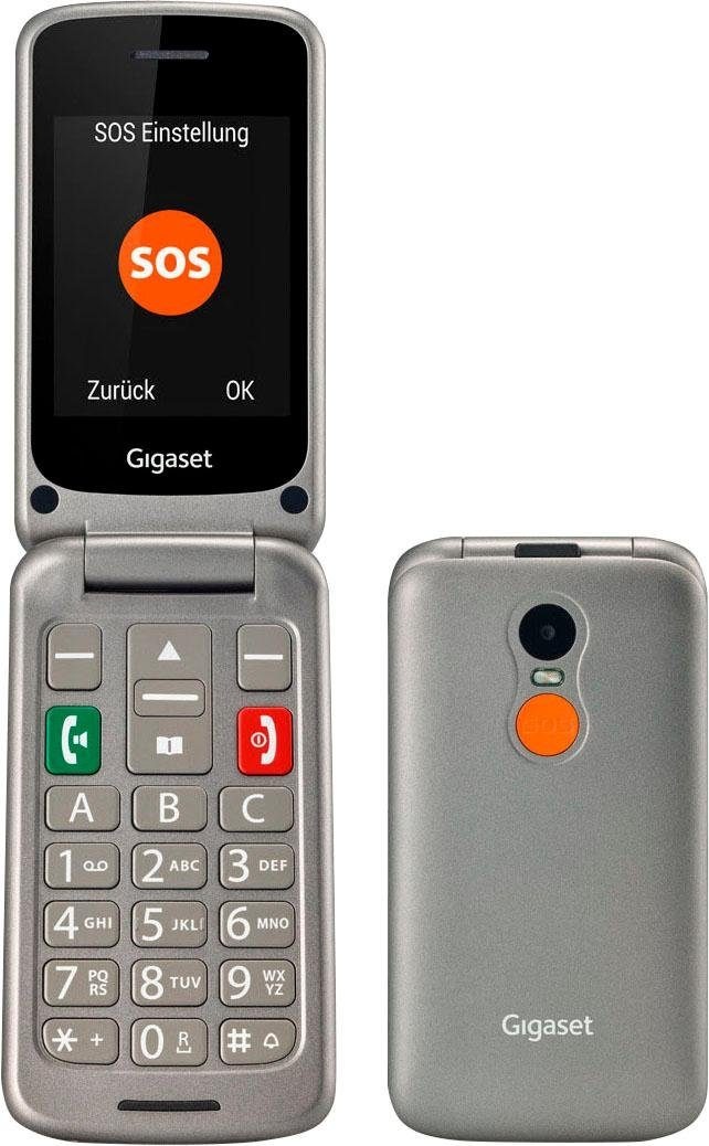 Gigaset Klapphandy »GL590«, Titan-silber, 7,3 cm/2,8 Zoll, 0,03 GB Speicherplatz, 3 MP Kamera