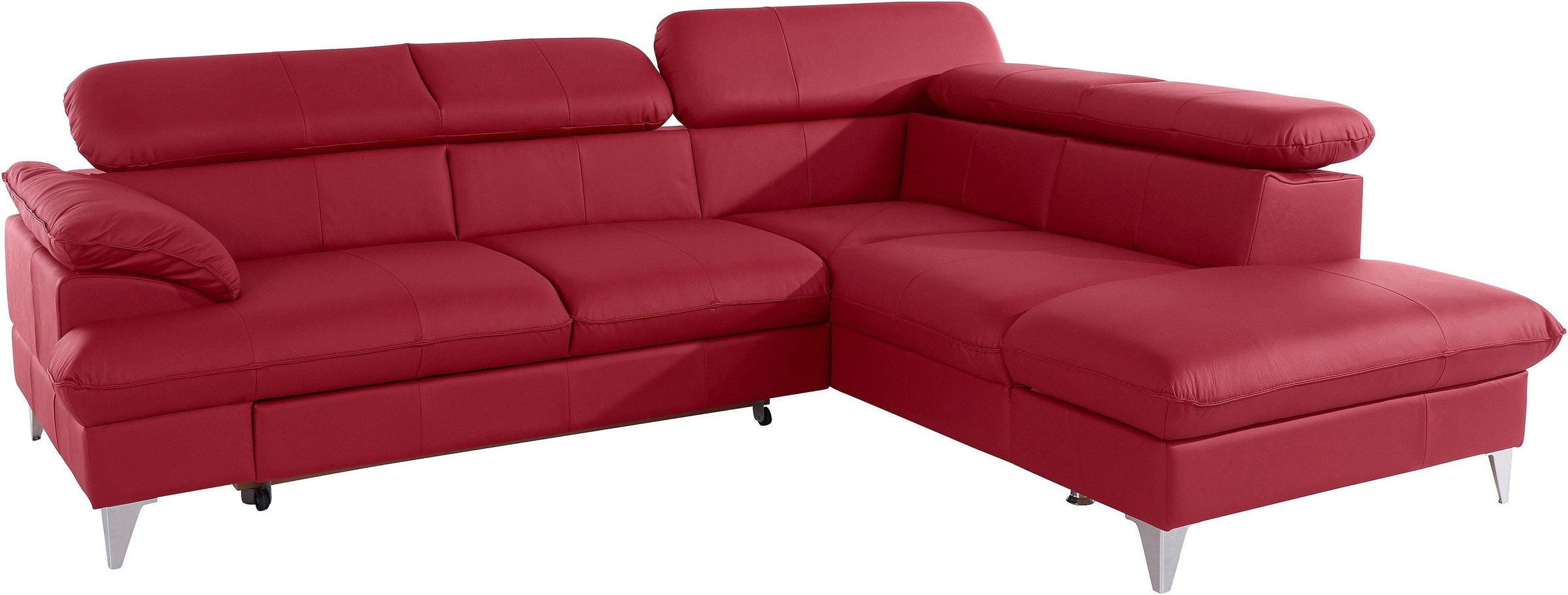 COTTA Polstergarnitur »Caluso L-Form«, Set bestehend aus: Ecksofa mit Kopfteilverstellung & Hocker