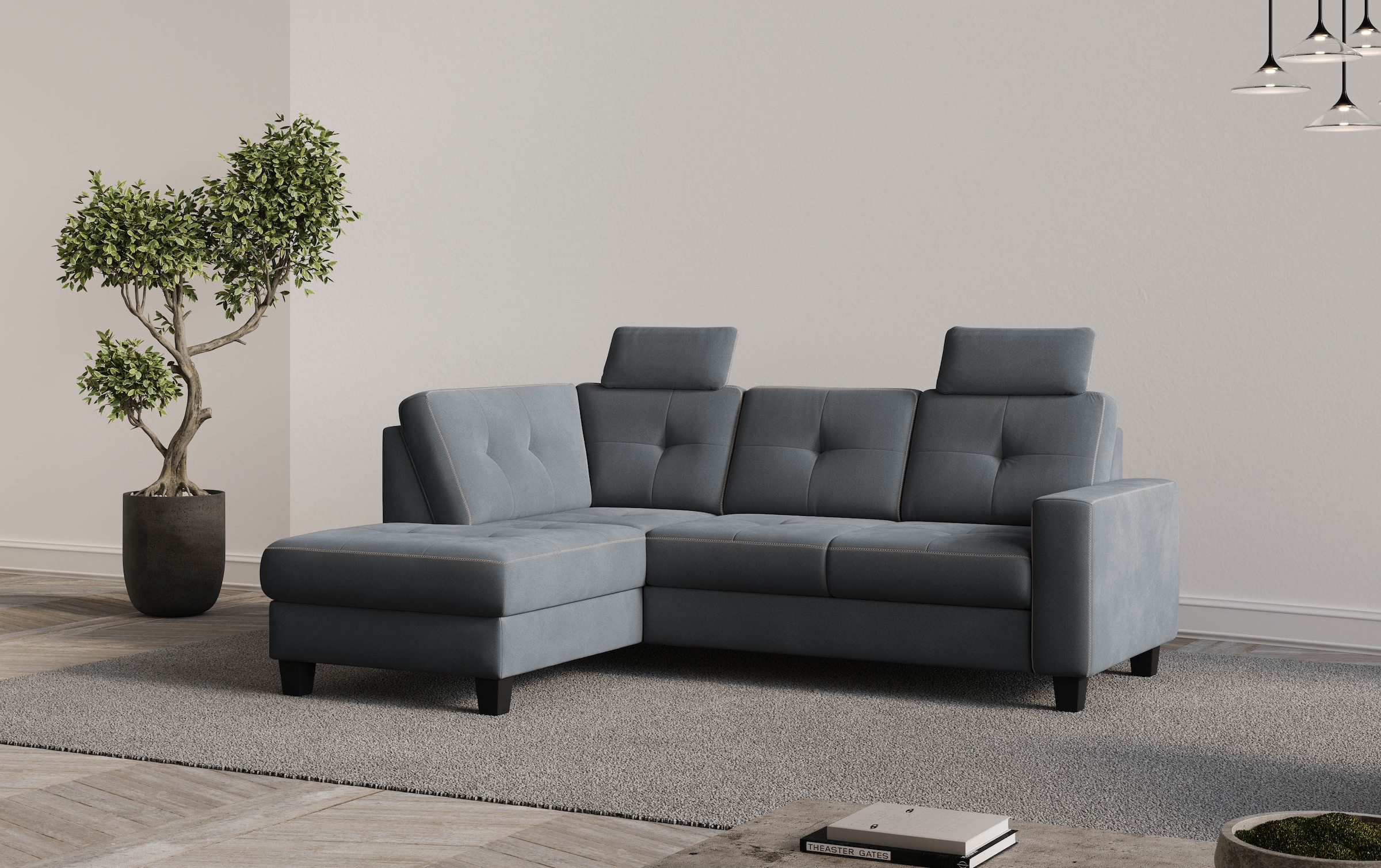 Places of Style Ecksofa »Varese«, Kreuznaht in beige günstig online kaufen