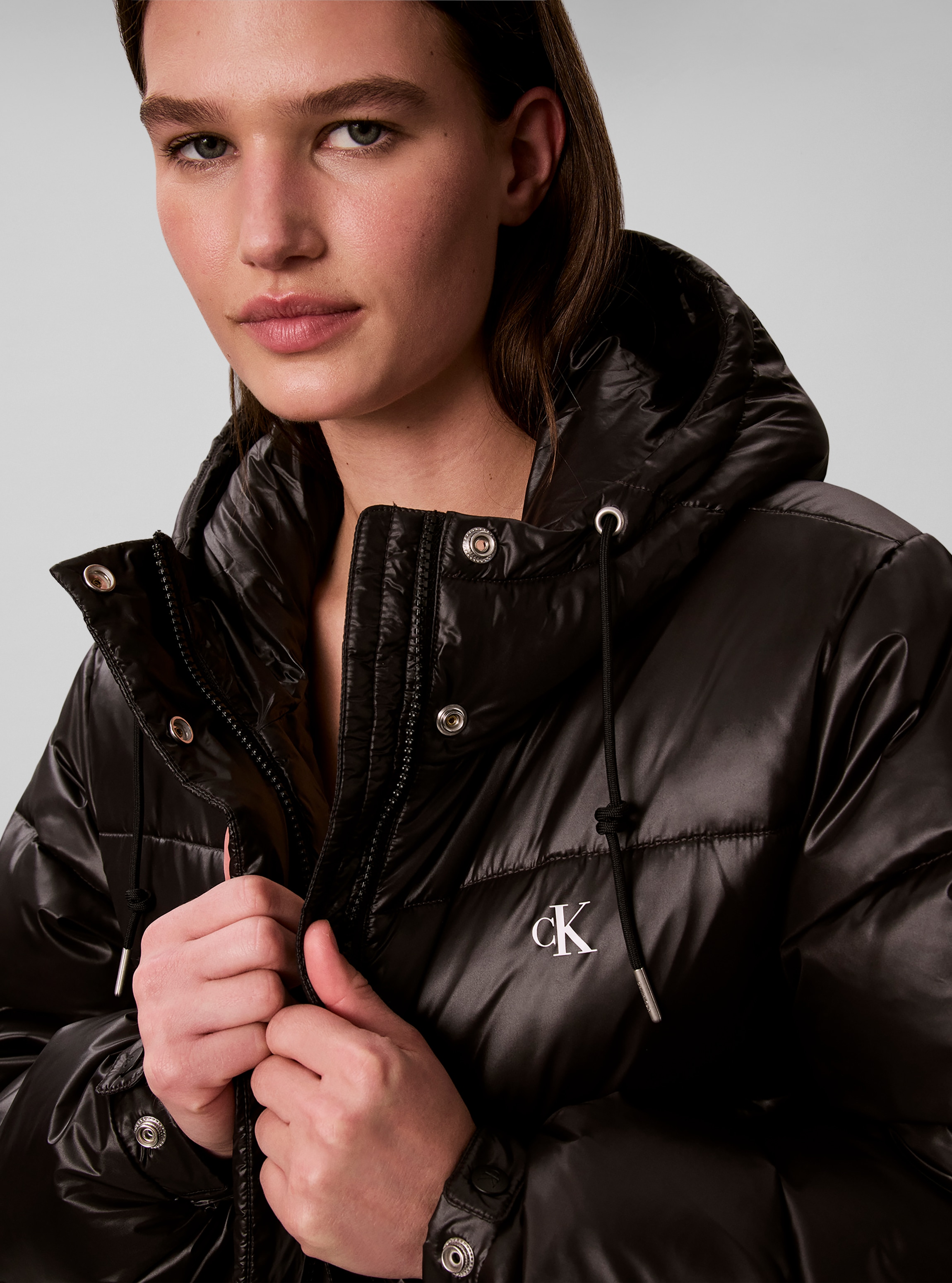 Calvin Klein Steppmantel »SHINE LONG PUFFER« Regular fit mit Kapuze