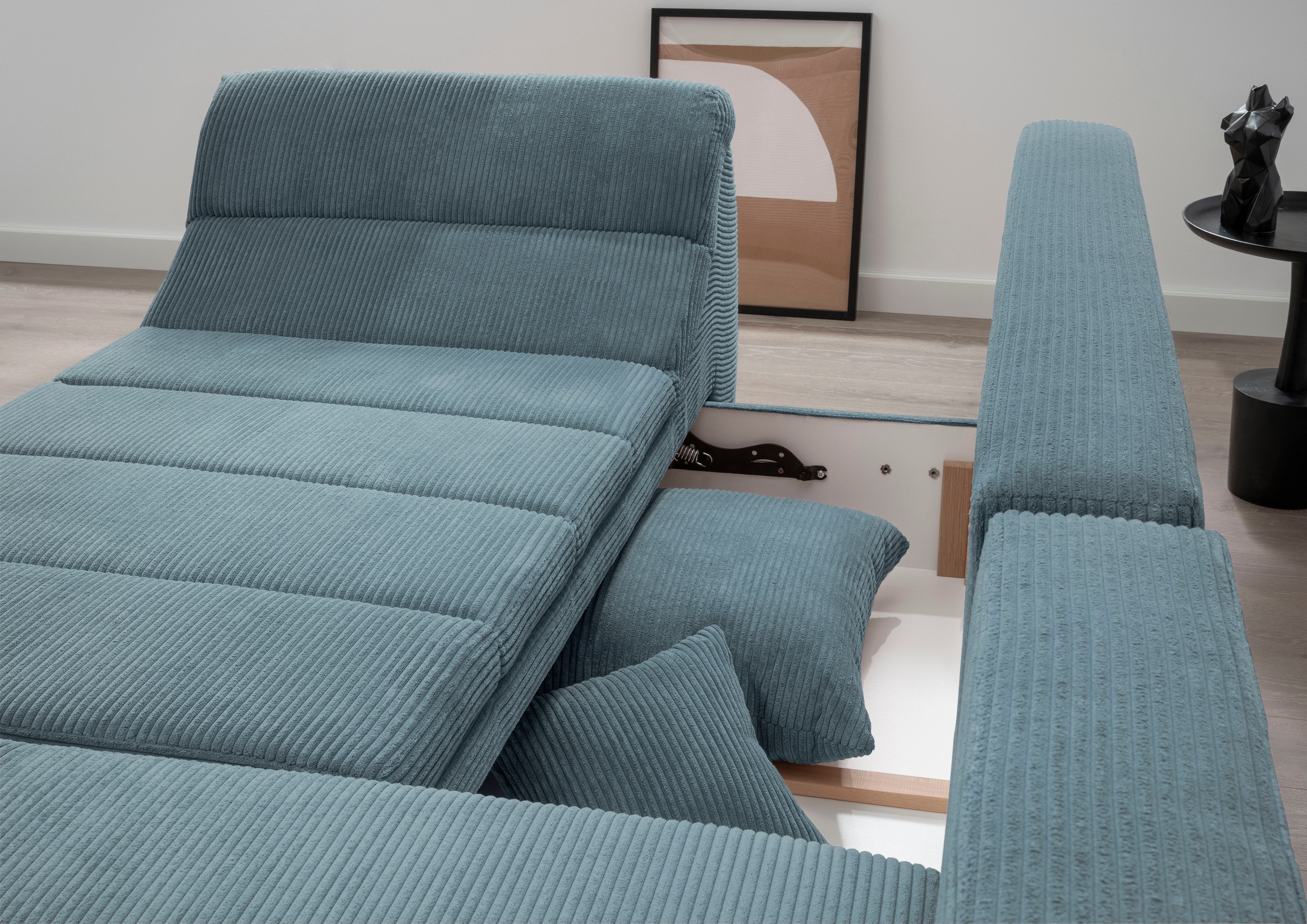 INOSIGN Ecksofa »Imola elegant und bequem, aktuelle Steppung im Sitz, L-Form«, wahlweise mit Bettfunktion