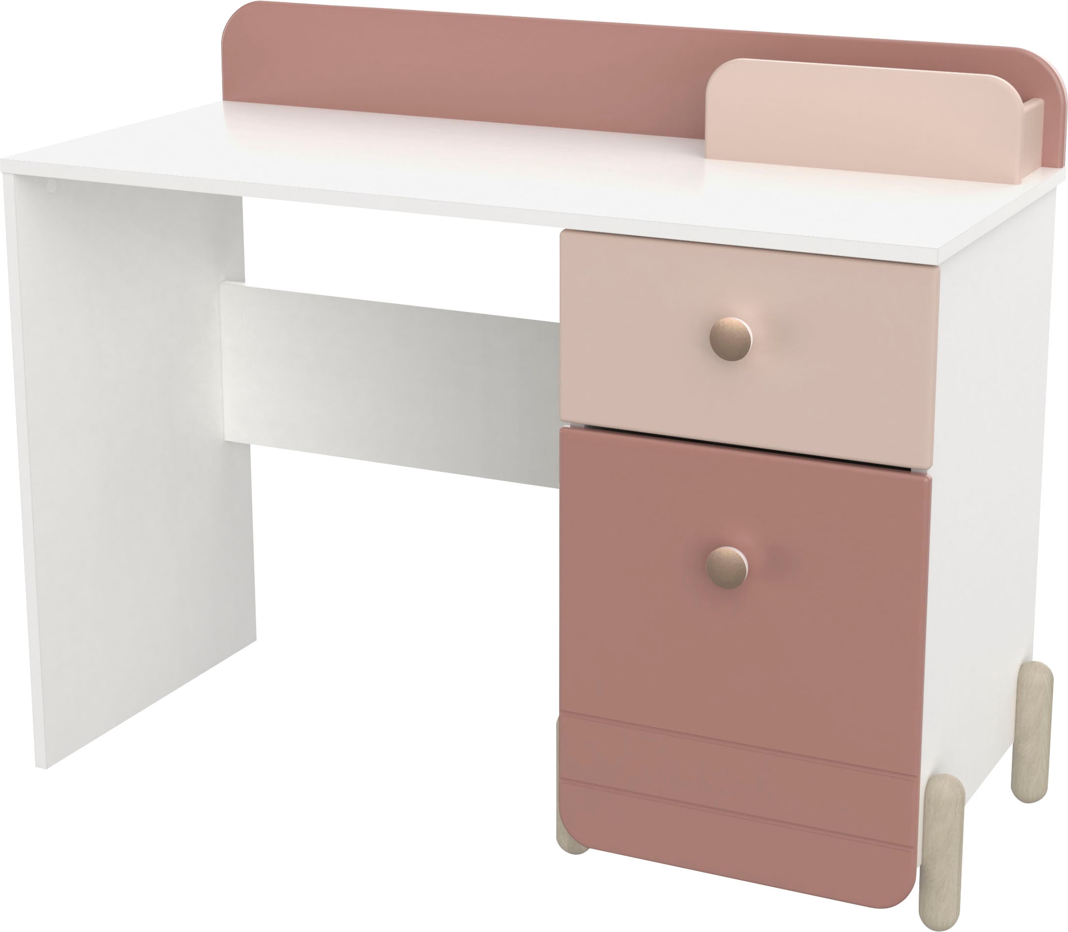 Demeyere GROUP Kinderschreibtisch »Jade«, Schublade, Stauraum, Runde Knopfgriffe mit Roségold-Finish