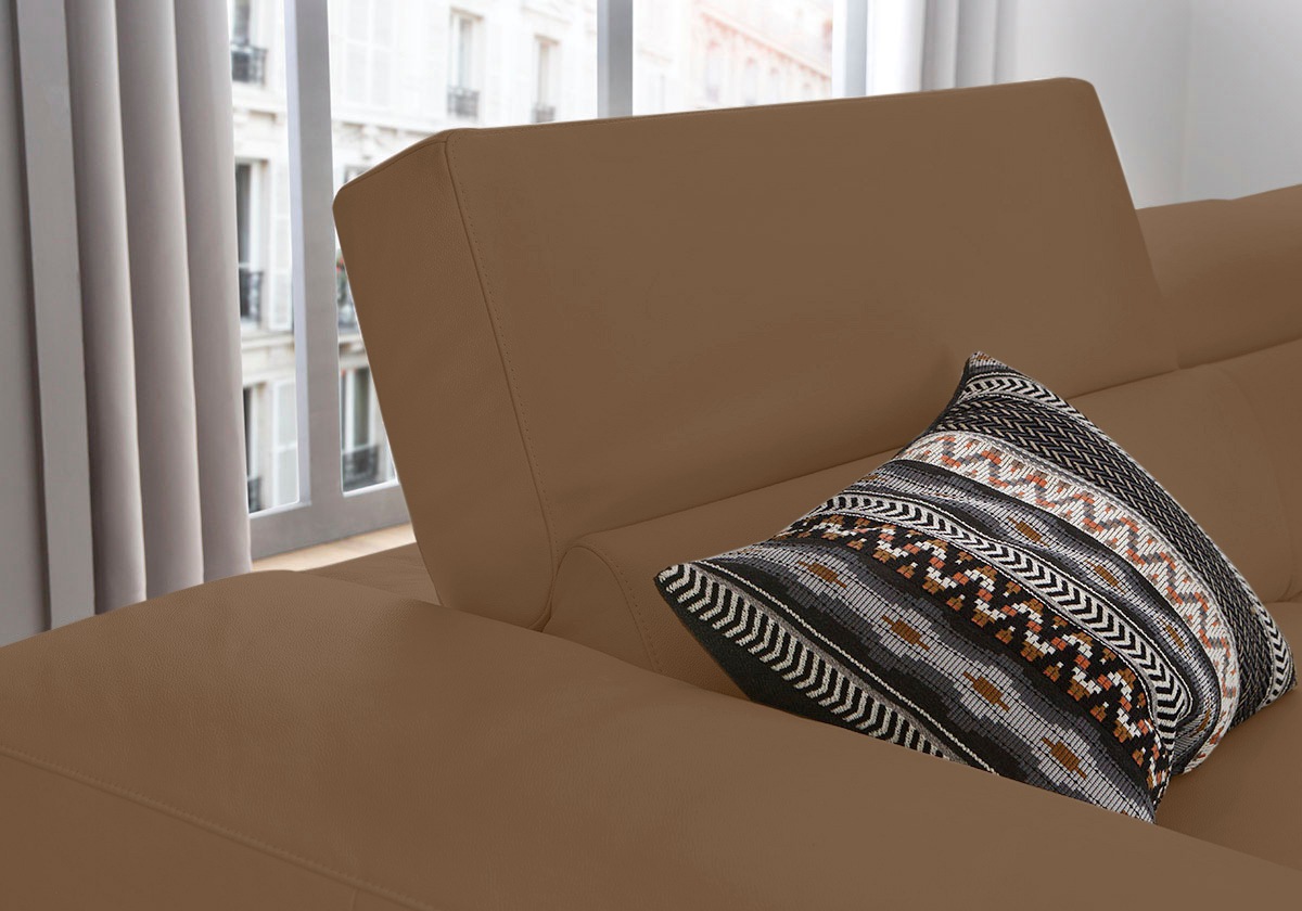 W.SCHILLIG Ecksofa »piedroo, Designsofa mit tollem Sitzkomfort, bequem und elegant, L-Form«, Kopfteilverstellung, wahlweise mit Sitztiefenverstellung, Breite 303cm