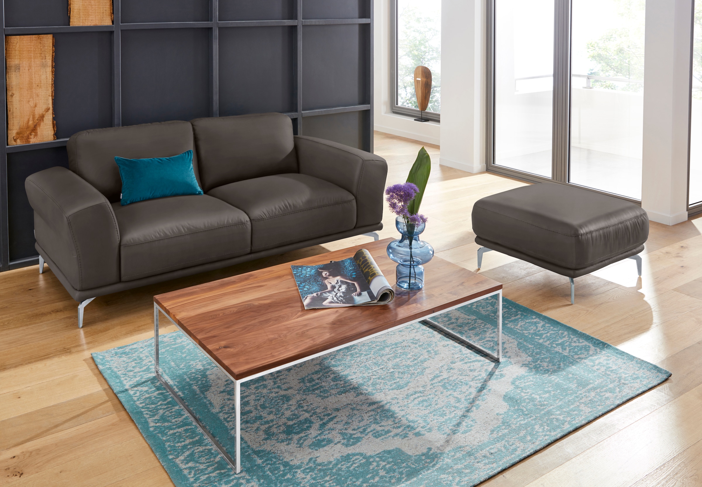 W.SCHILLIG 2-Sitzer »montanaa«, mit Metallfüßen in Silber matt, Breite 192 cm