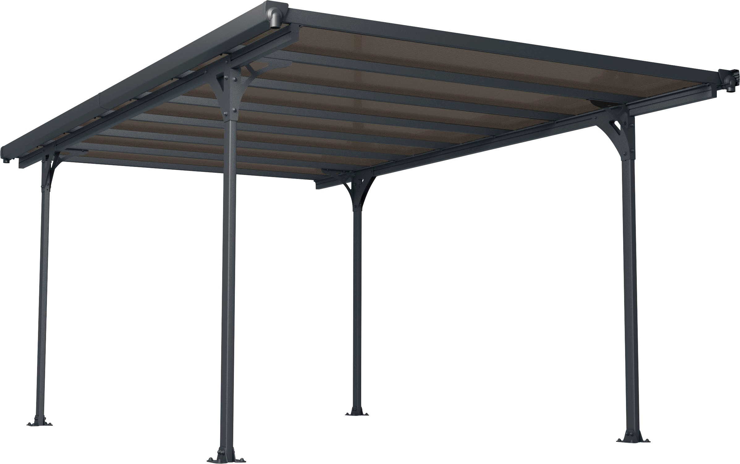 Einzelcarport »Verona«, Aluminium, 263 cm, Anthrazit, 6mm starke Polycarbonat-Stegplatten