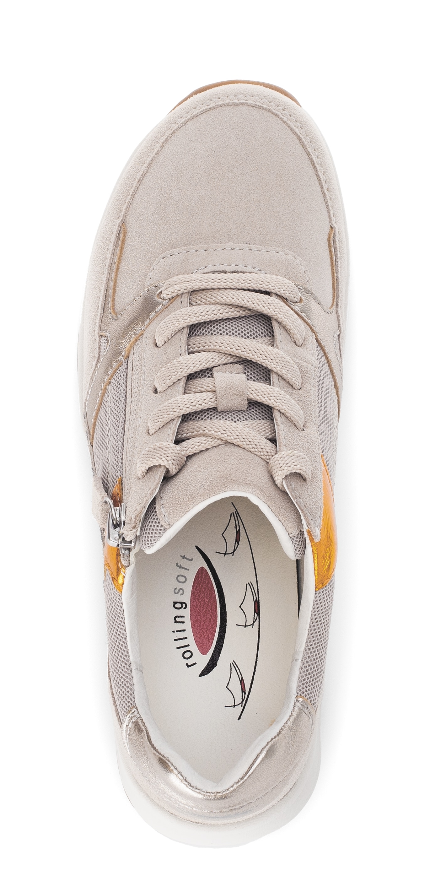 rollingsoft Keilsneaker  , Freizeitschuh, Halbschuh, Schnürschuh mit Kontrastbesätzen, G-Weite