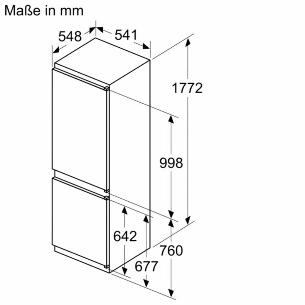 NEFF Einbaukühlgefrierkombination »KI7861SF0«, KI7861SF0, 177,2 cm hoch, 54,1 cm breit