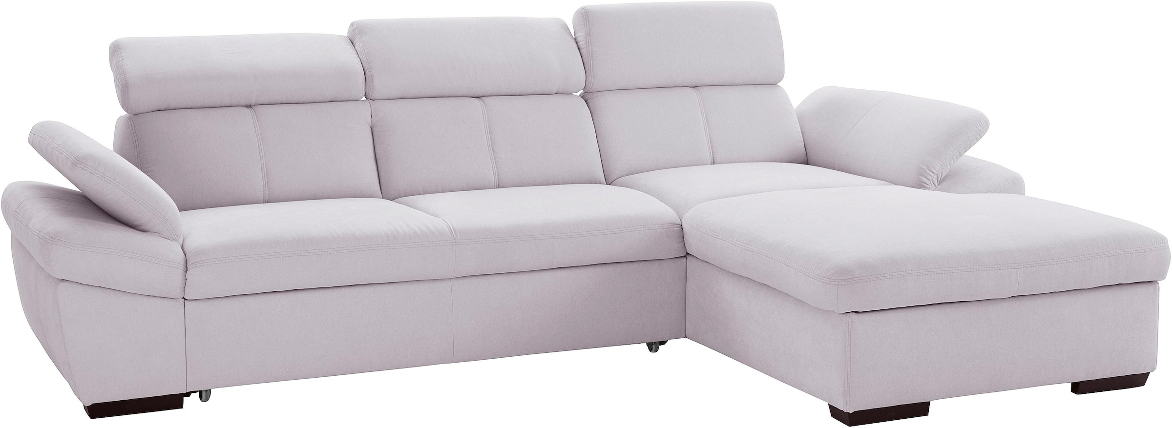 exxpo - sofa fashion Ecksofa »Salerno, inkl. Kopf- und Armteilverstellung, elegant & bequem, L-Form«, wahlweise mit Bettfunktion und Bettkasten, tolle Detailverarbeitung