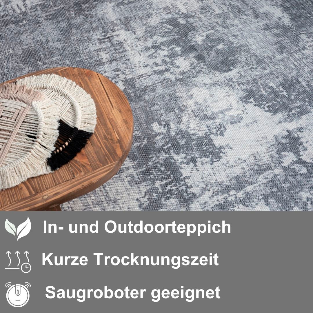 Myflair Möbel & Accessoires Teppich »Kollektion Avery«, rechteckig, 2 mm Höhe, Flachgewebe, waschbar bis 30 Grad, besonders weich durch Microfaser, ideal im Wohnzimmer, Schlafzimmer, Esszimmer & Küche, Indoor & Outdoor geeignet