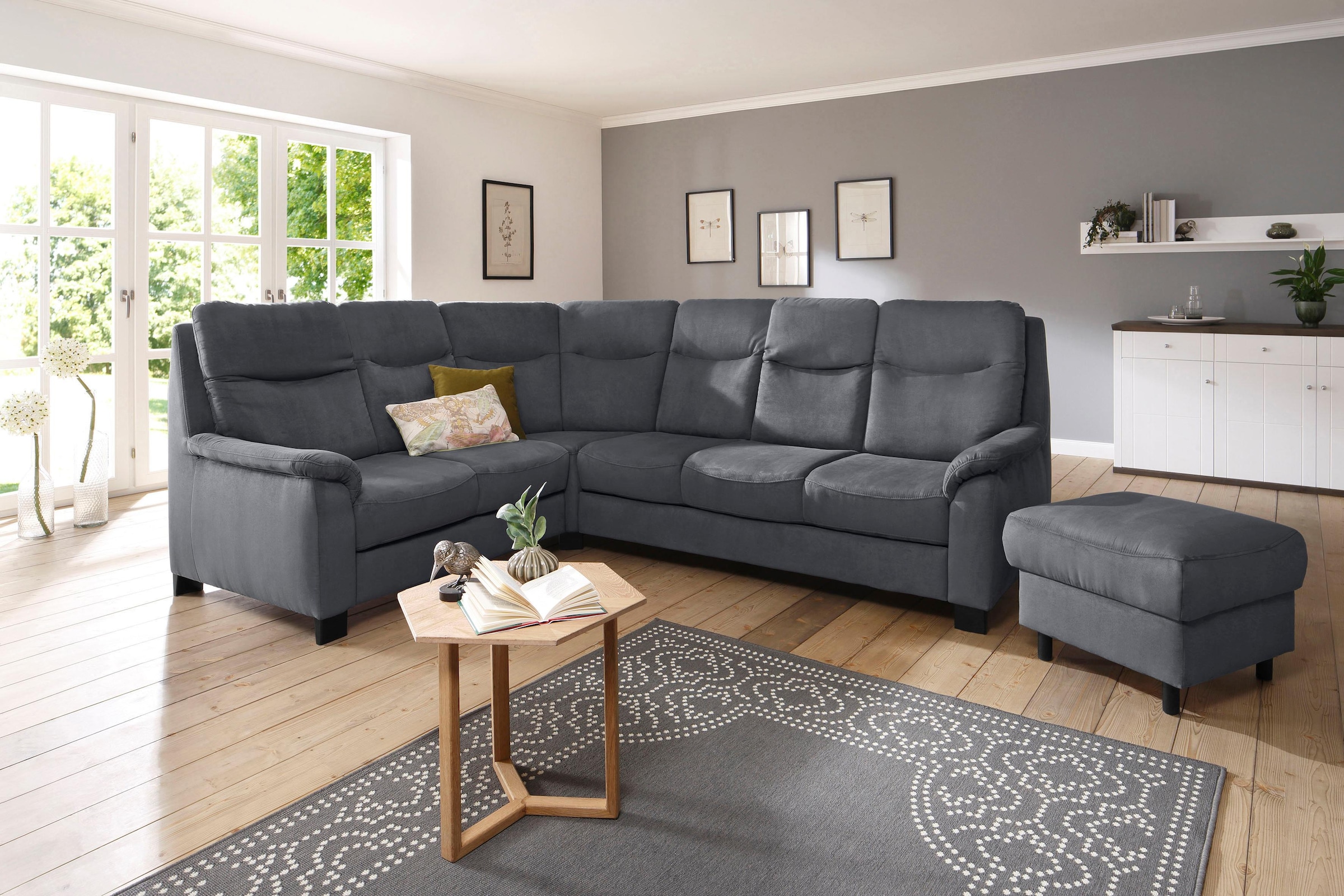 Home affaire Ecksofa »Boccaccio L-Form«, mit Federkern, incl. Kopfteilverst günstig online kaufen