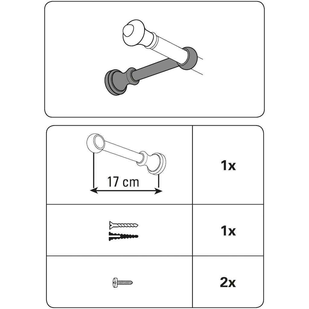 GARDINIA Gardinenstangenhalter »Träger geschlossen für Ø 28 mm«, (1 St.)