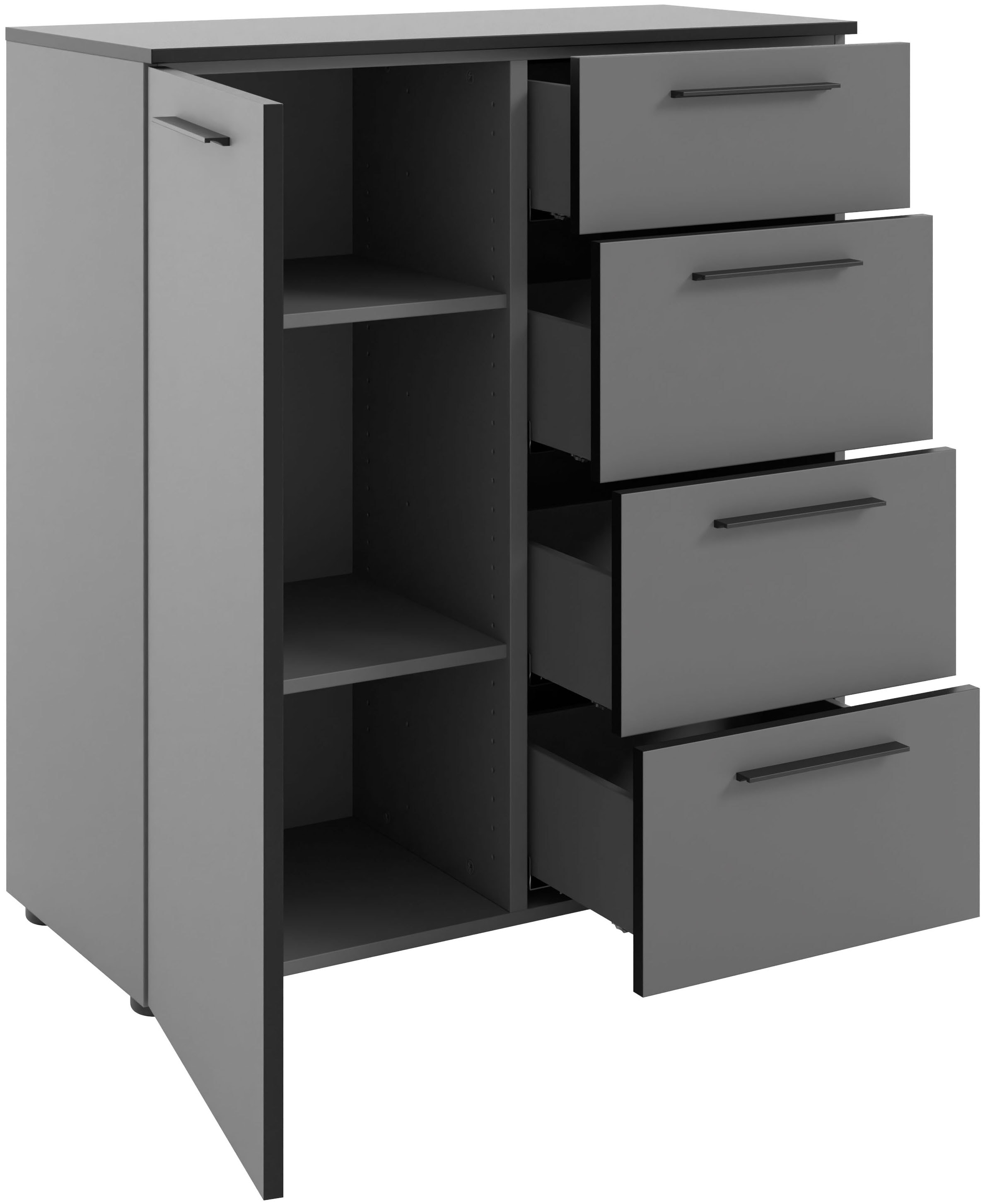 Manjana Möbel Kommode »Kommode mit Schwarz matten Metallgriffen in verschiedenen Ausführungen«