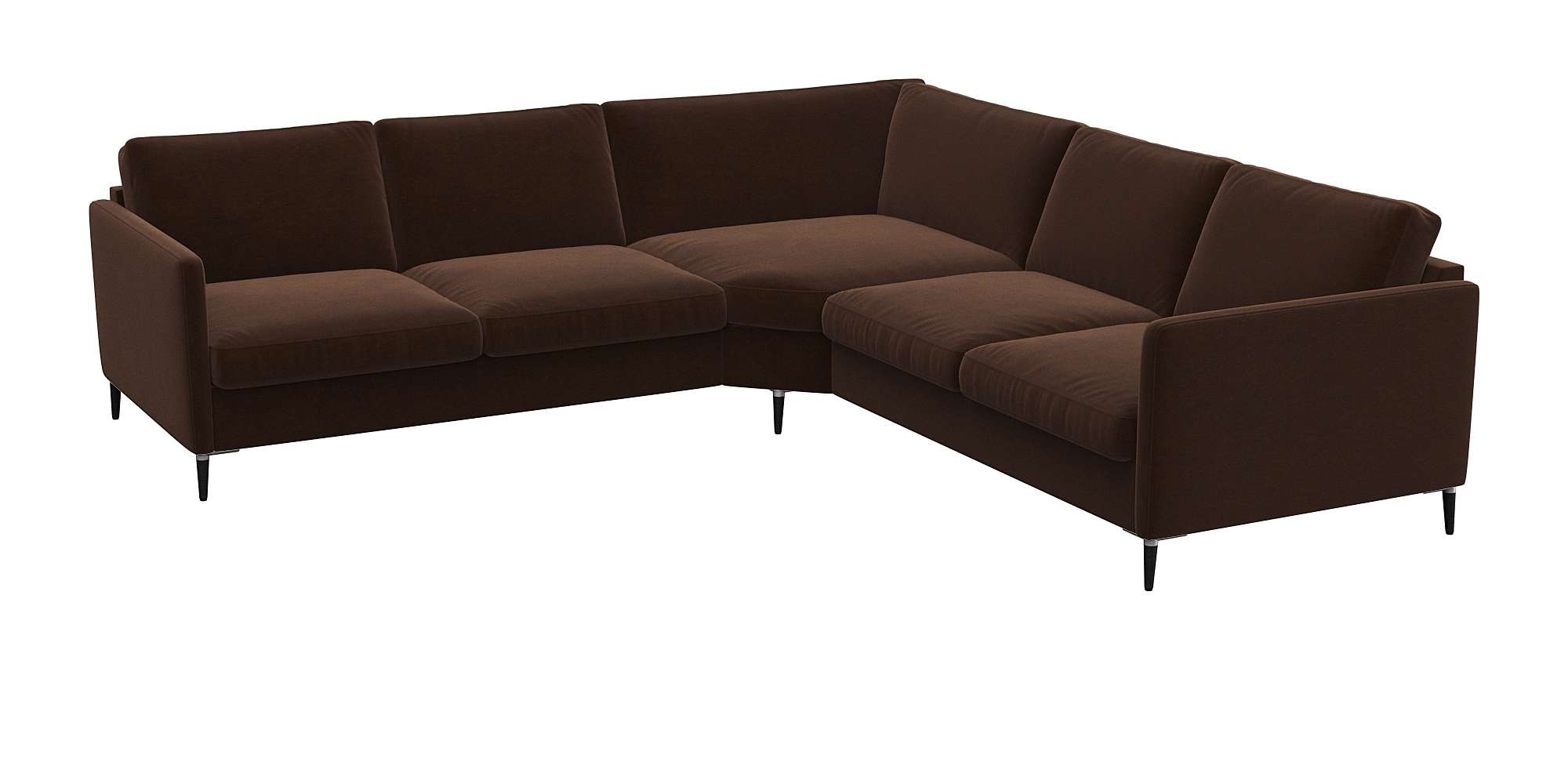 FLEXLUX Ecksofa »Fiore, L-Form, bequem und komfortabel durch hochwertigem Sitzaufbau«, schmale Armlehnen, Kaltschaum, Füße Alu+schwarz