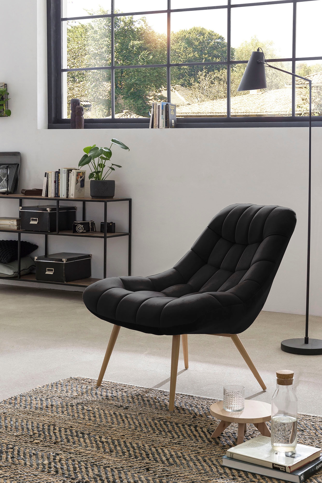 SalesFever Relaxsessel "Toulon - Komfortabler Loungesessel", mit XXL-Steppu günstig online kaufen